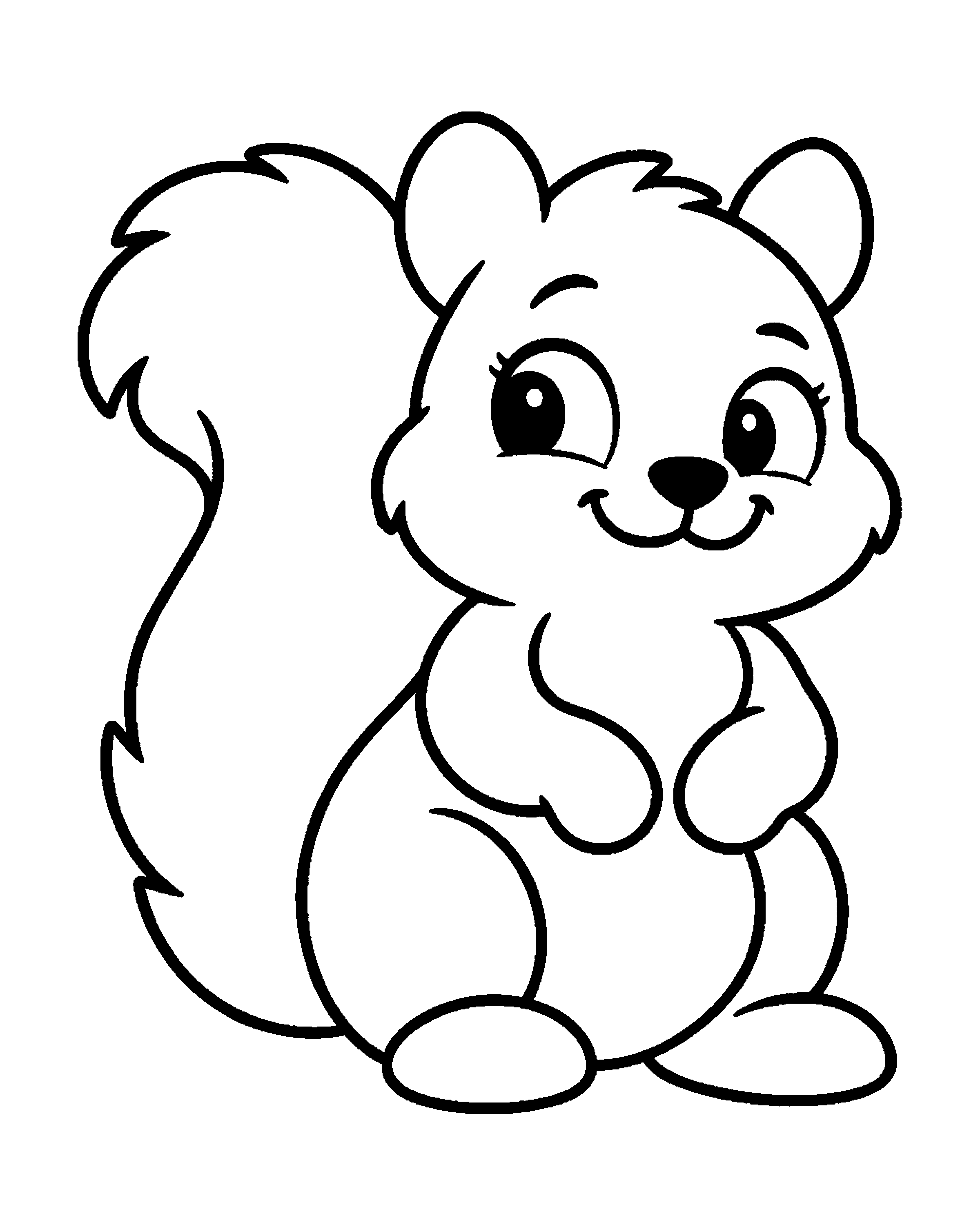 American Red Squirrel colouring outline