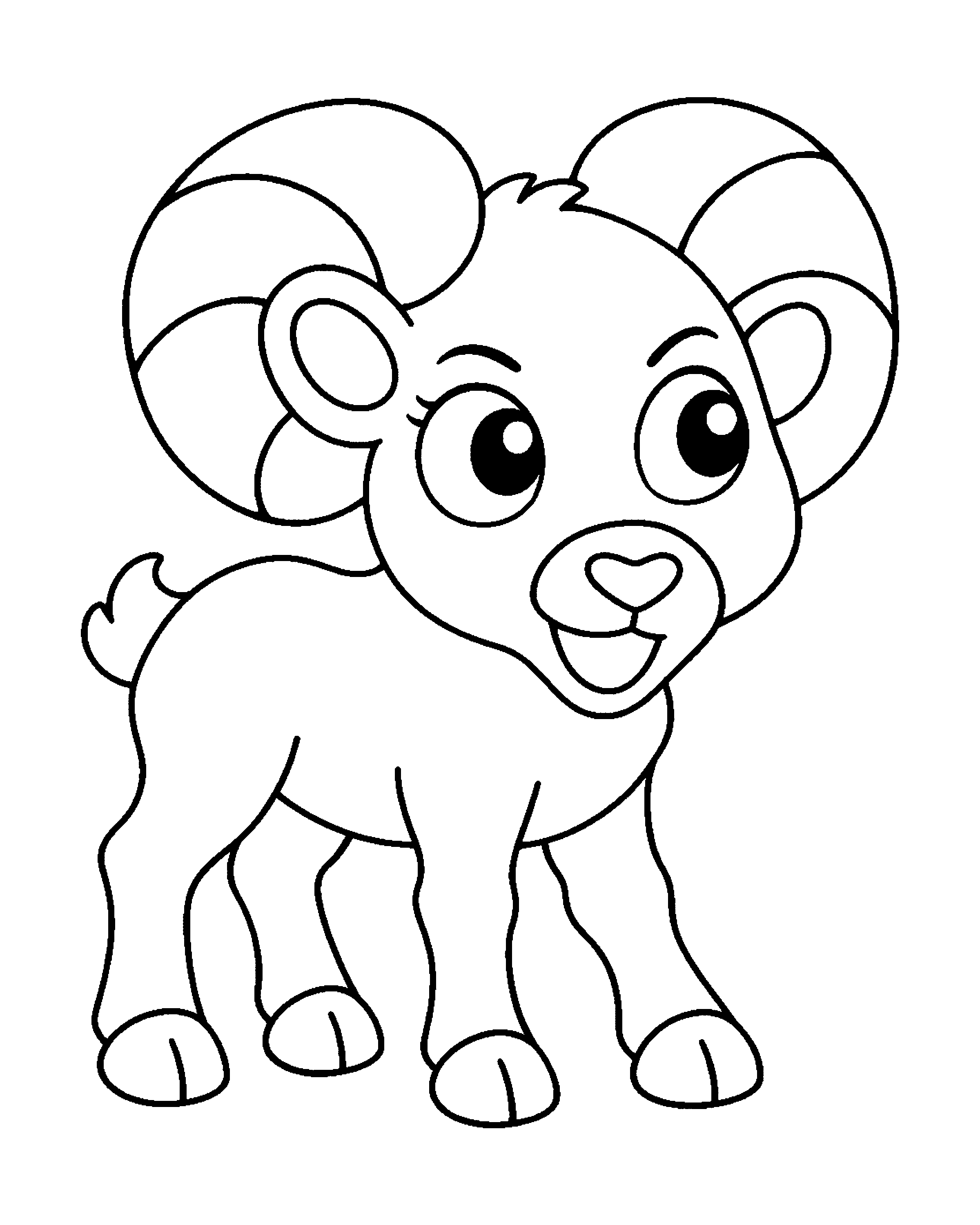 Bighorn Ram colouring outline