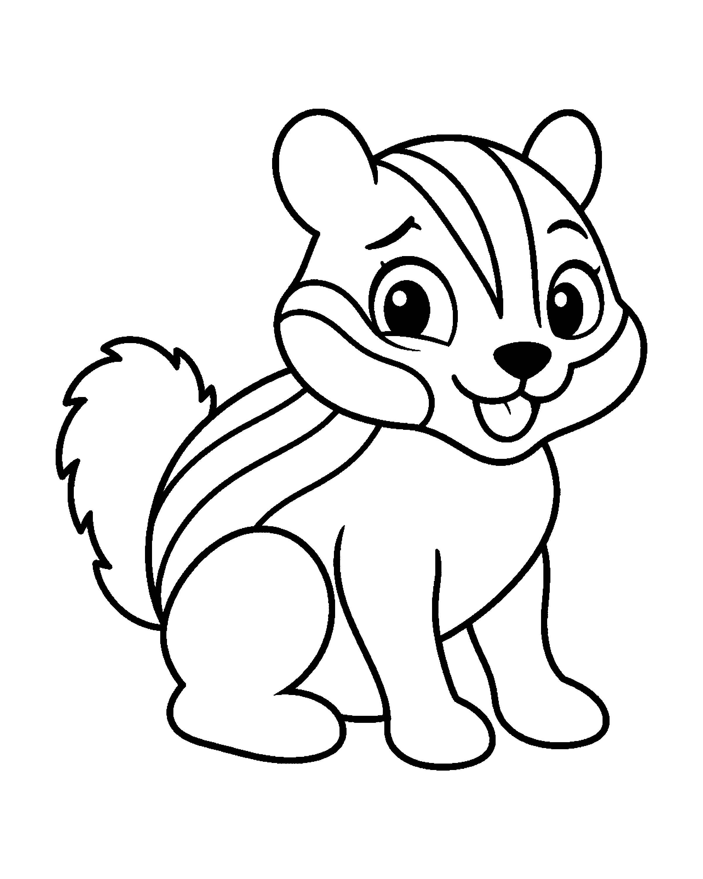 Eastern Chipmunk colouring outline
