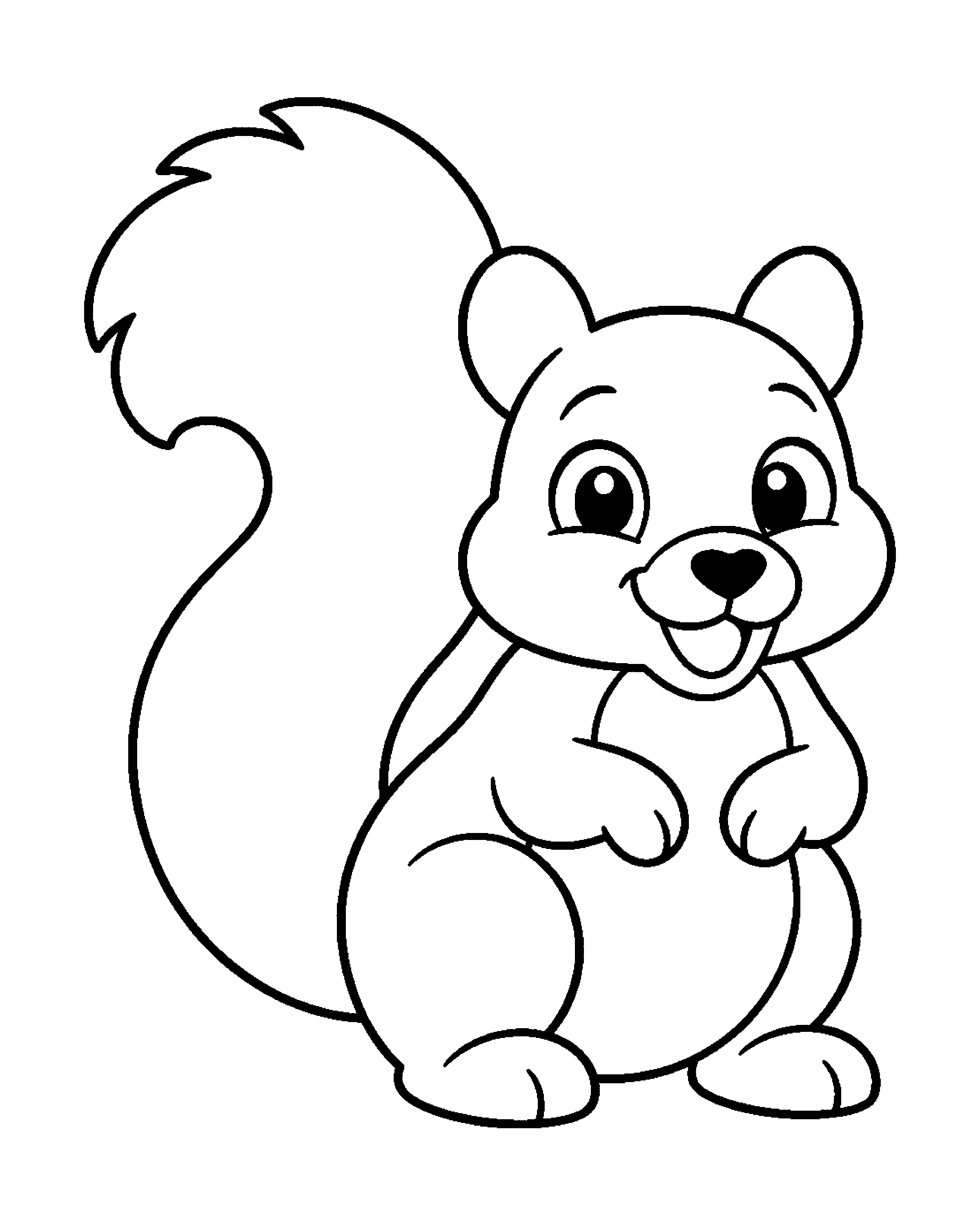 Eastern Grey Squirrel colouring outline