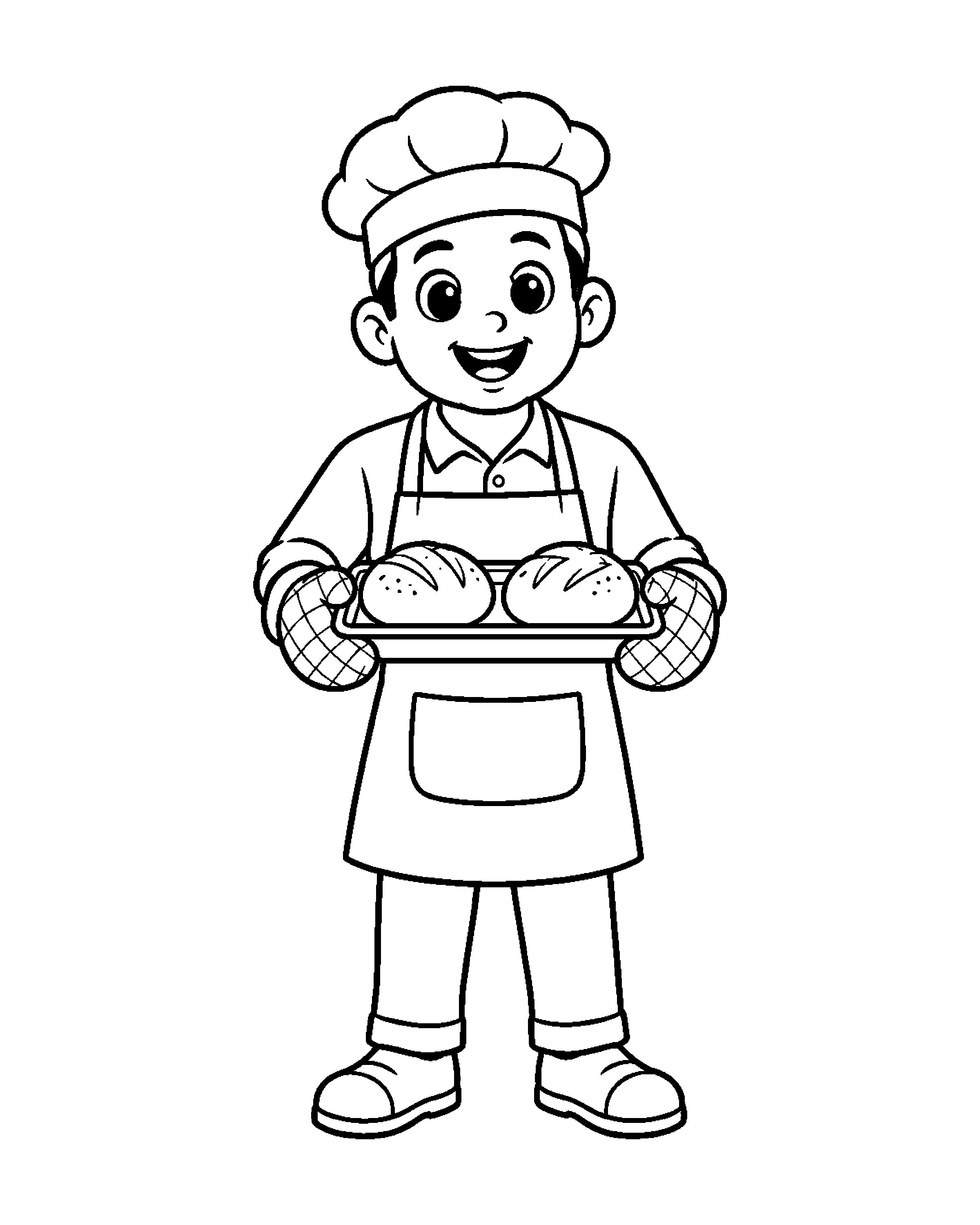 Baker: Ready from the Oven colouring outline
