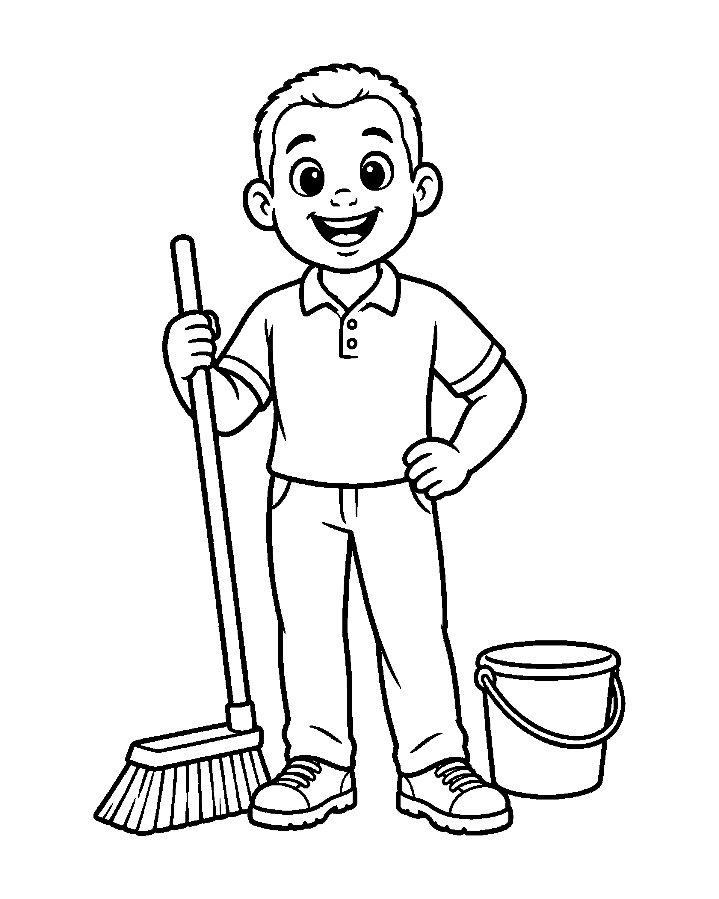 Cleaner: A Clean Start colouring outline