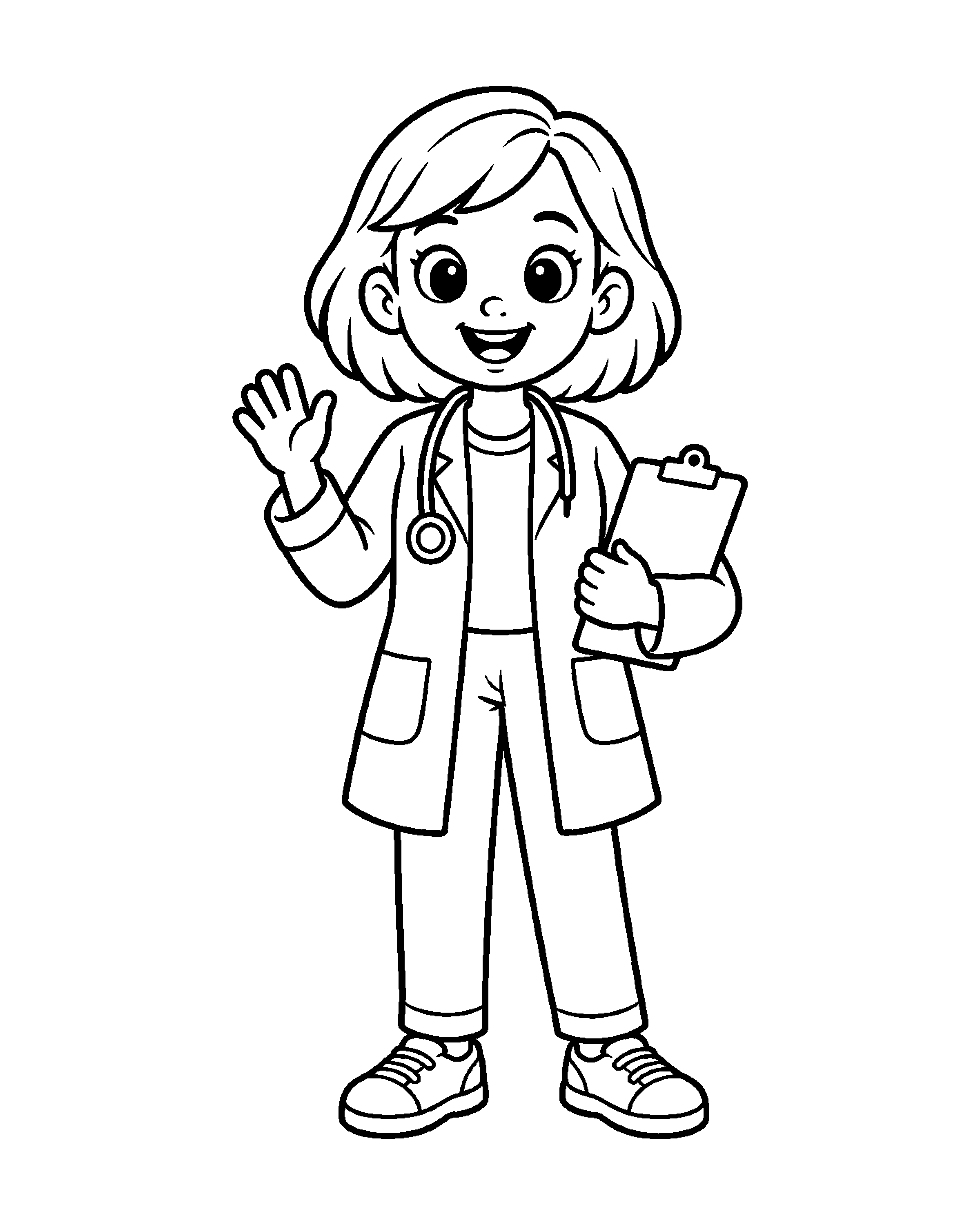 Doctor: Ready to Help colouring outline