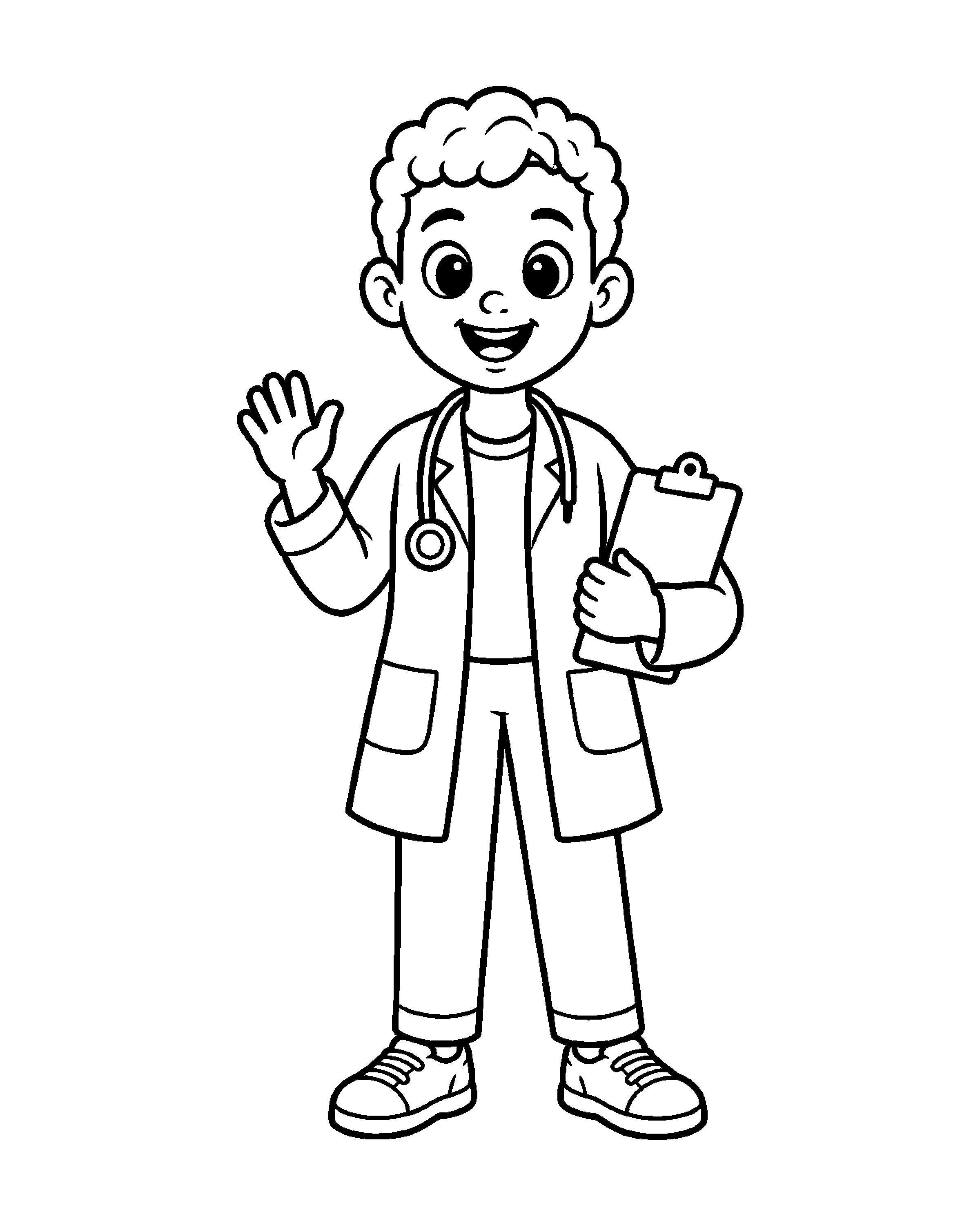 Doctor: A Friendly Check-up colouring outline