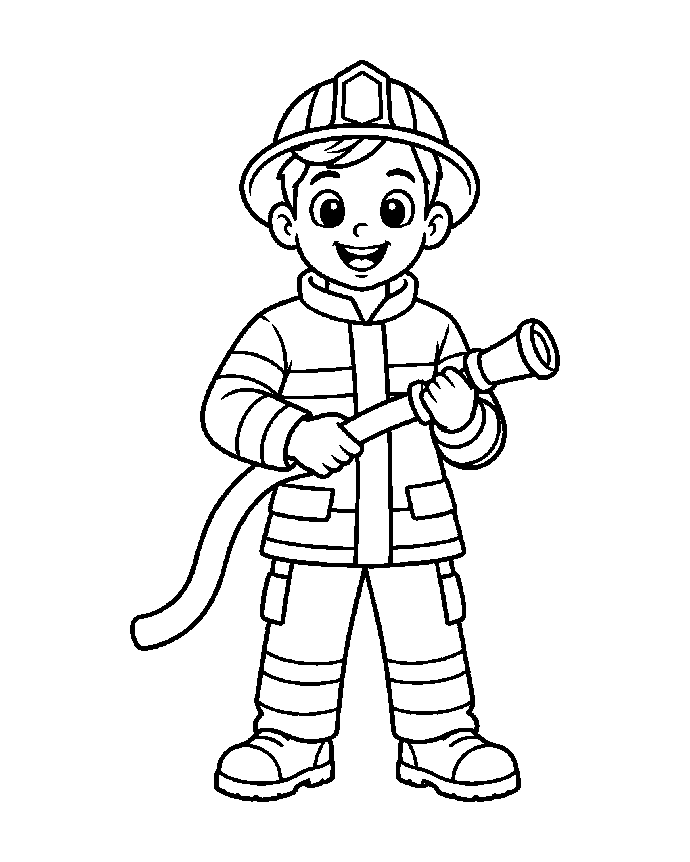 Firefighter: Ready for Rescue colouring outline