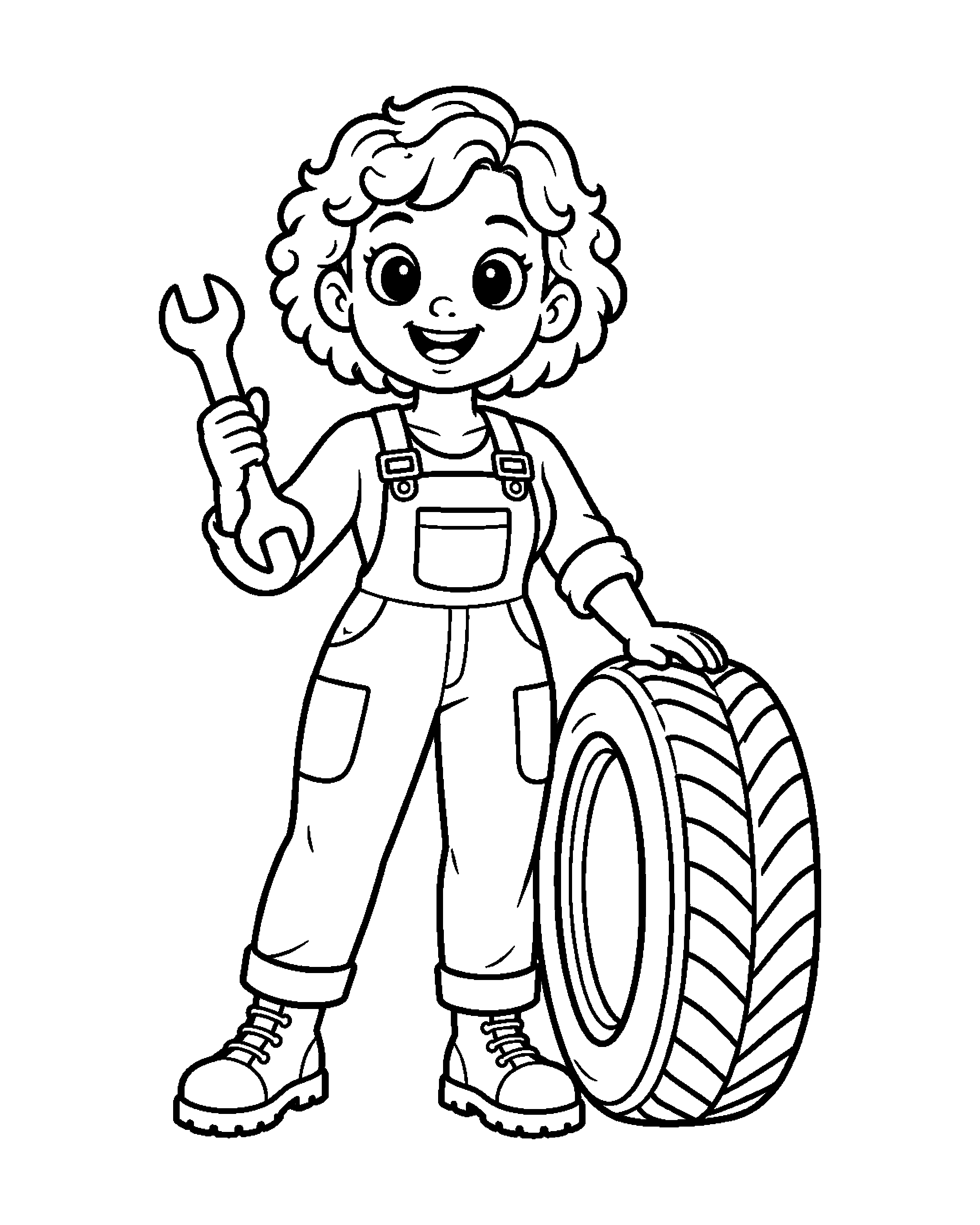 Mechanic: Fixing Things colouring outline