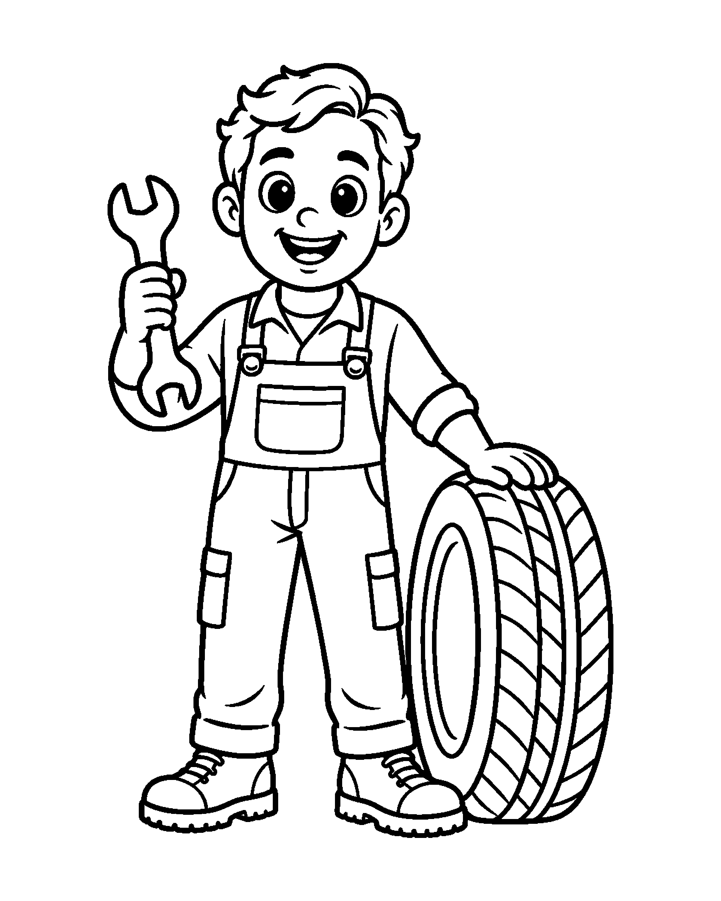 Mechanic: Ready to Repair colouring outline