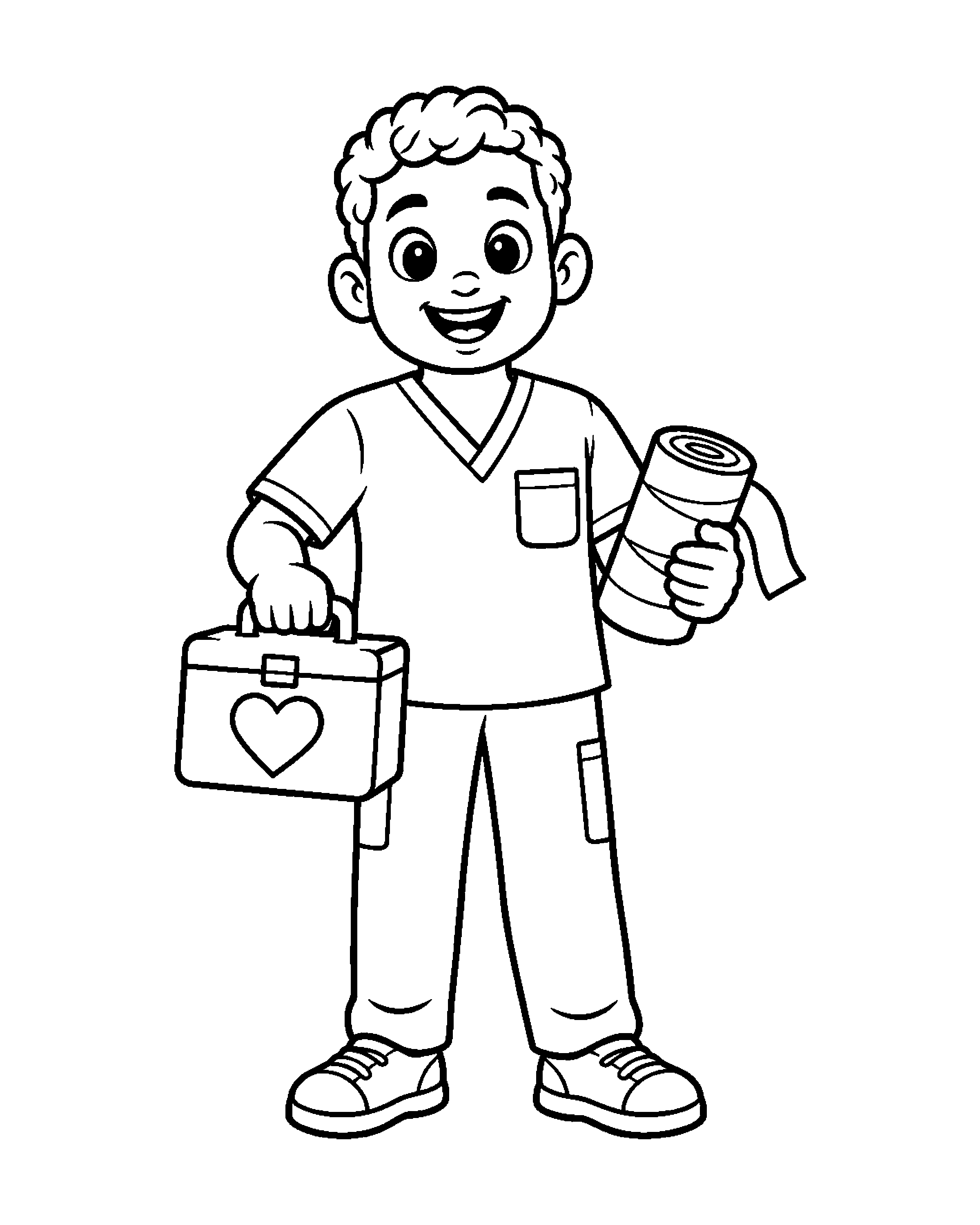 Nurse: Ready to Care colouring outline