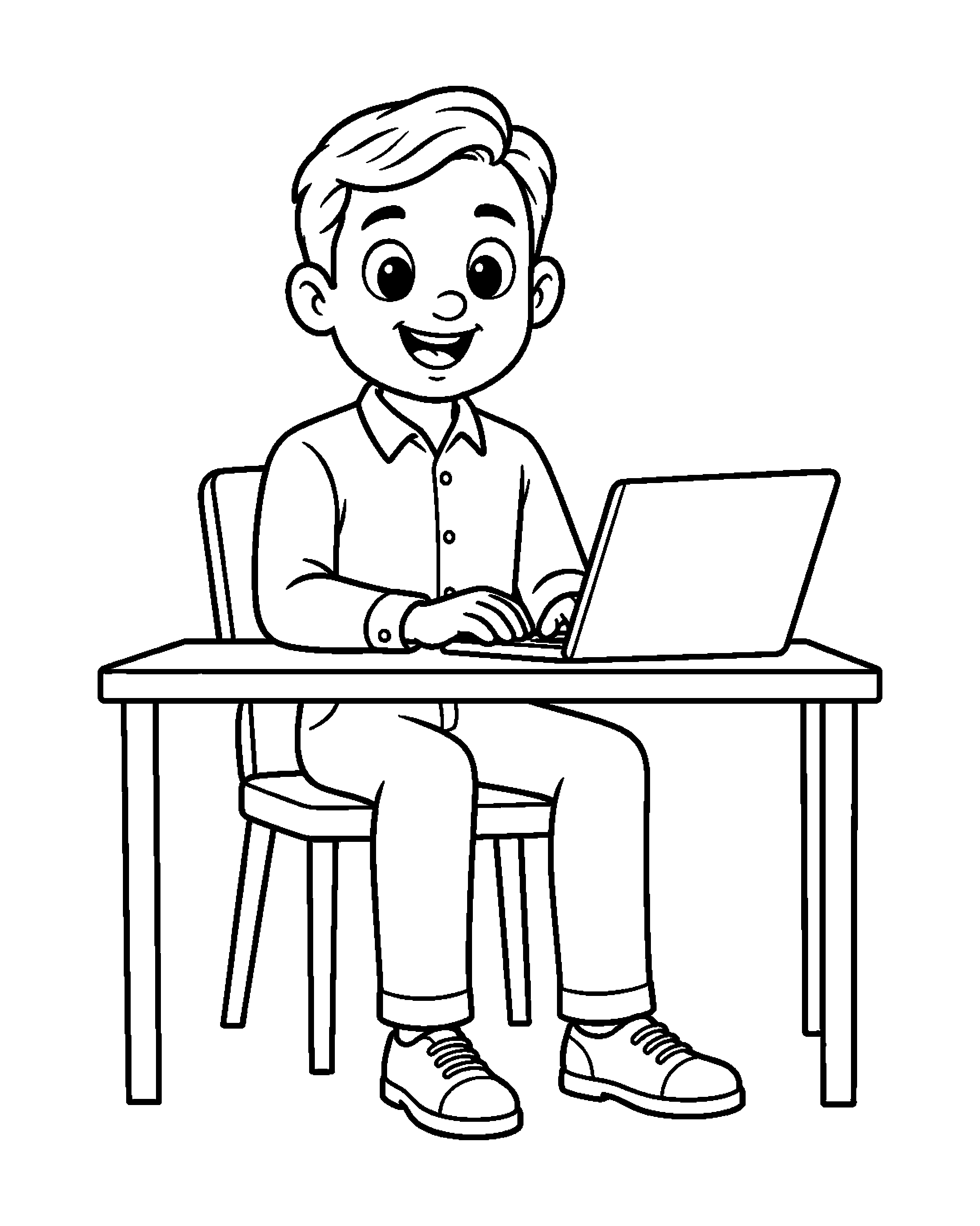 Office Worker: Working Together colouring outline
