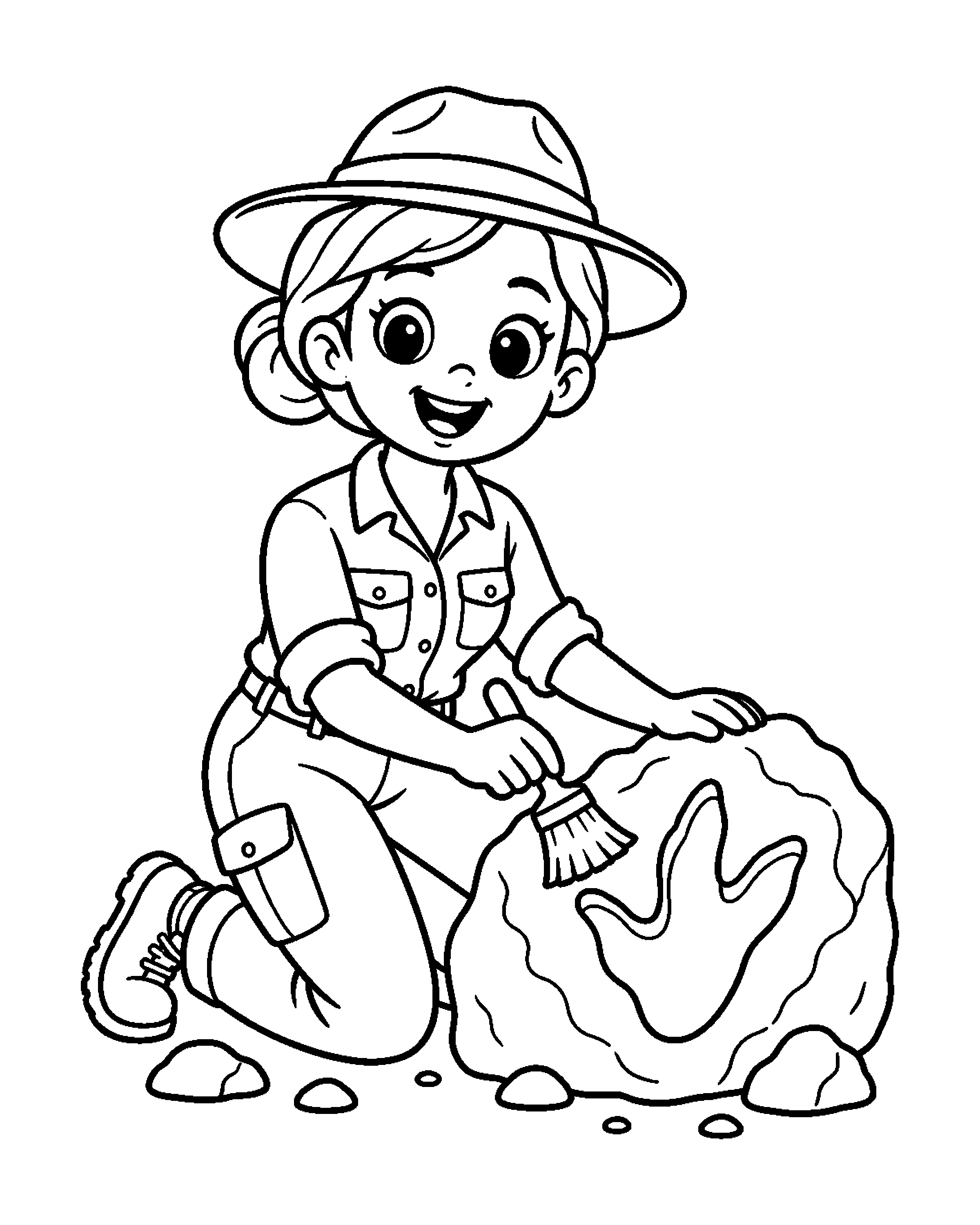 Palaeontologist: Finding a Fossil colouring outline