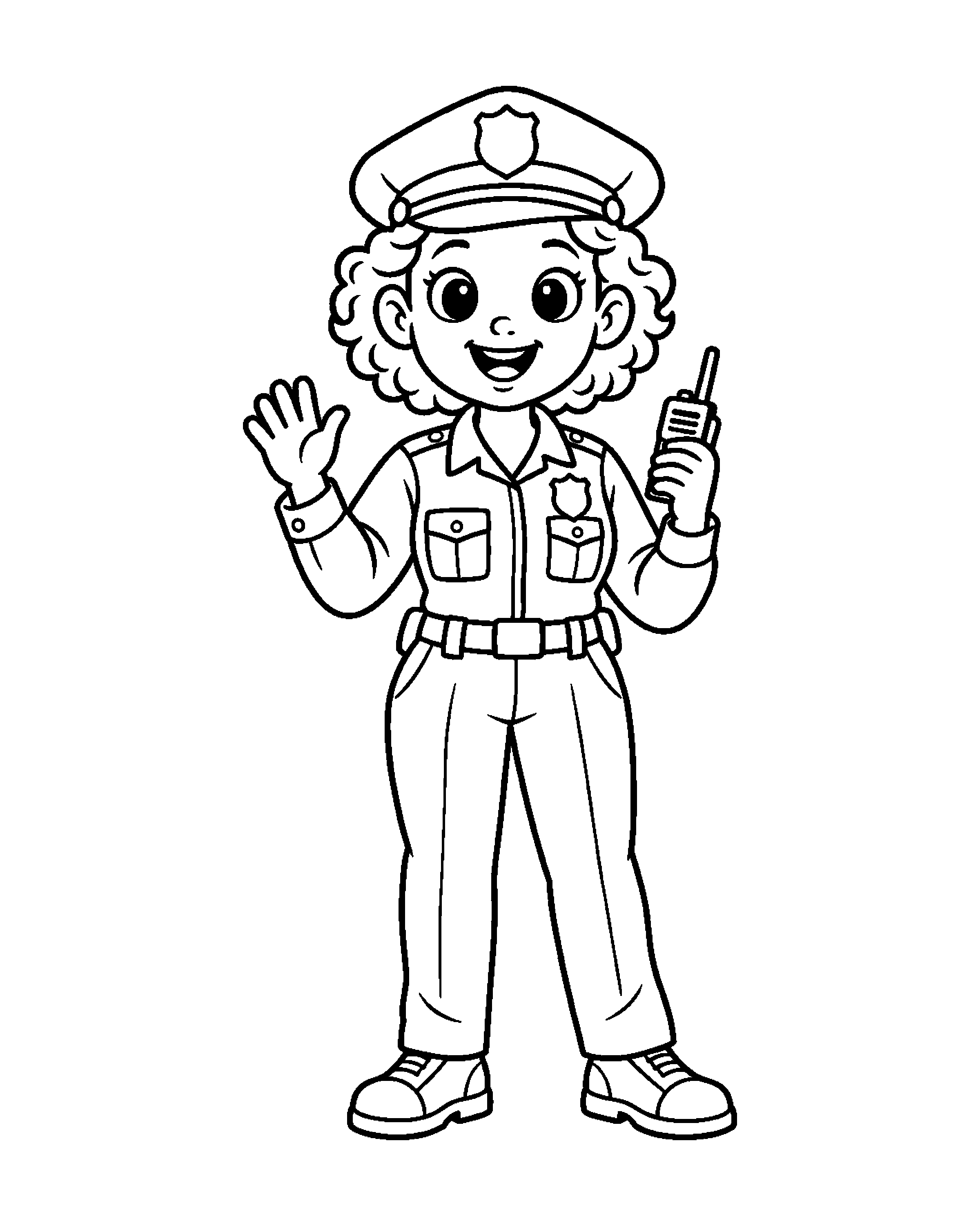 Police Officer: Here to Help colouring outline