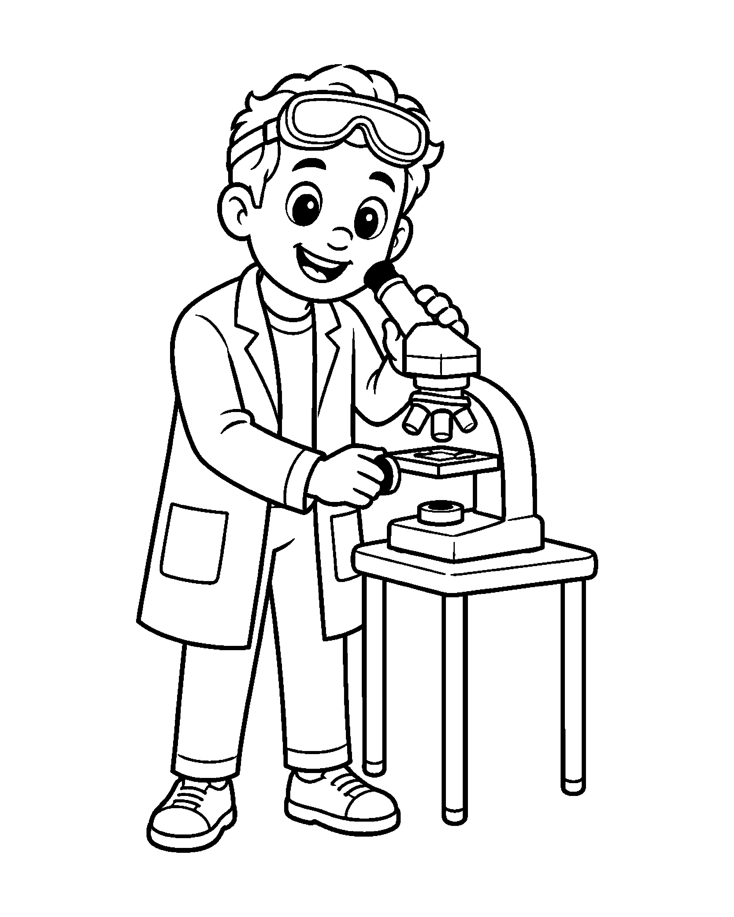 Scientist: A New Discovery colouring outline