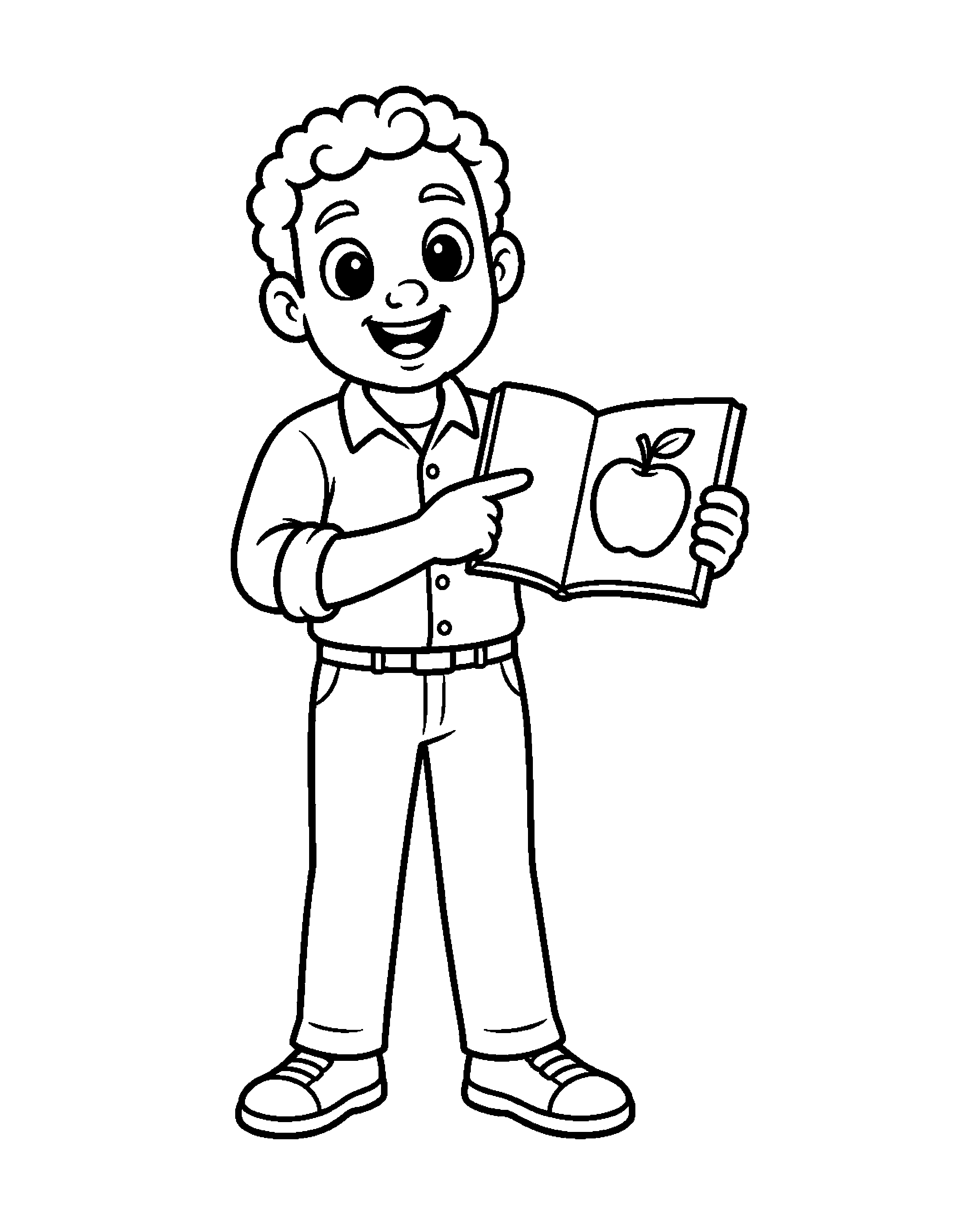 Teacher: Learning Together colouring outline