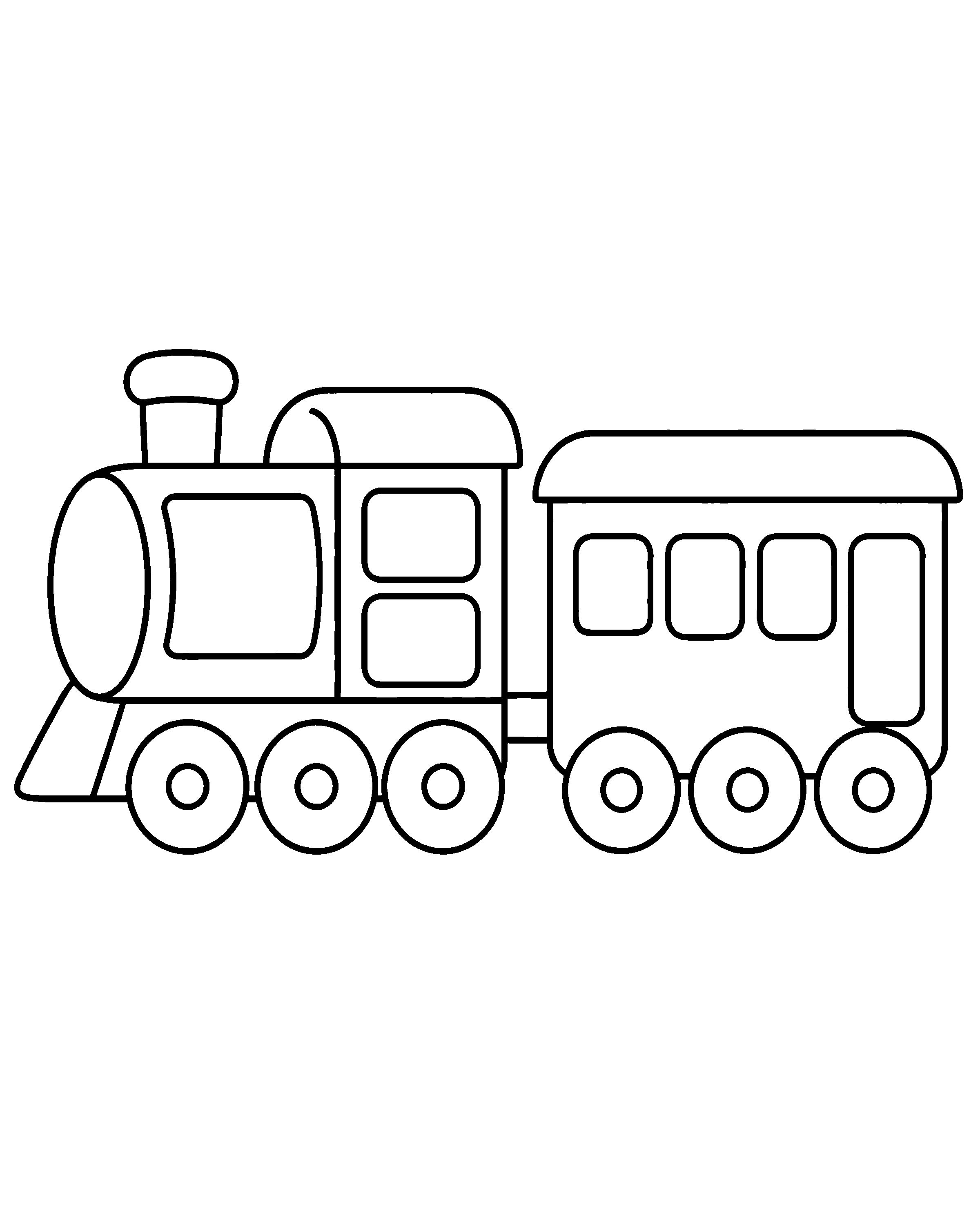 Passenger Train colouring outline