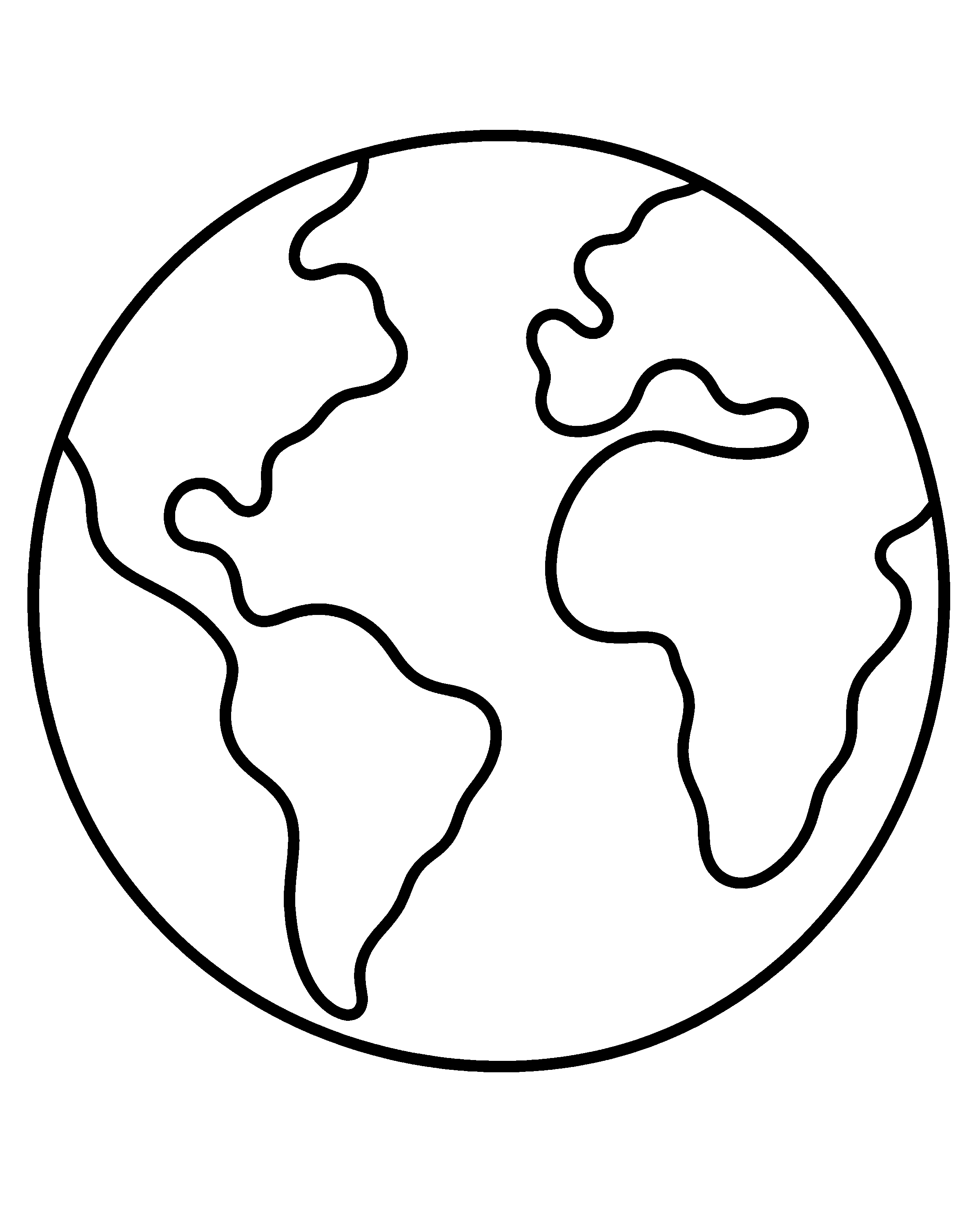 Planet Earth colouring outline