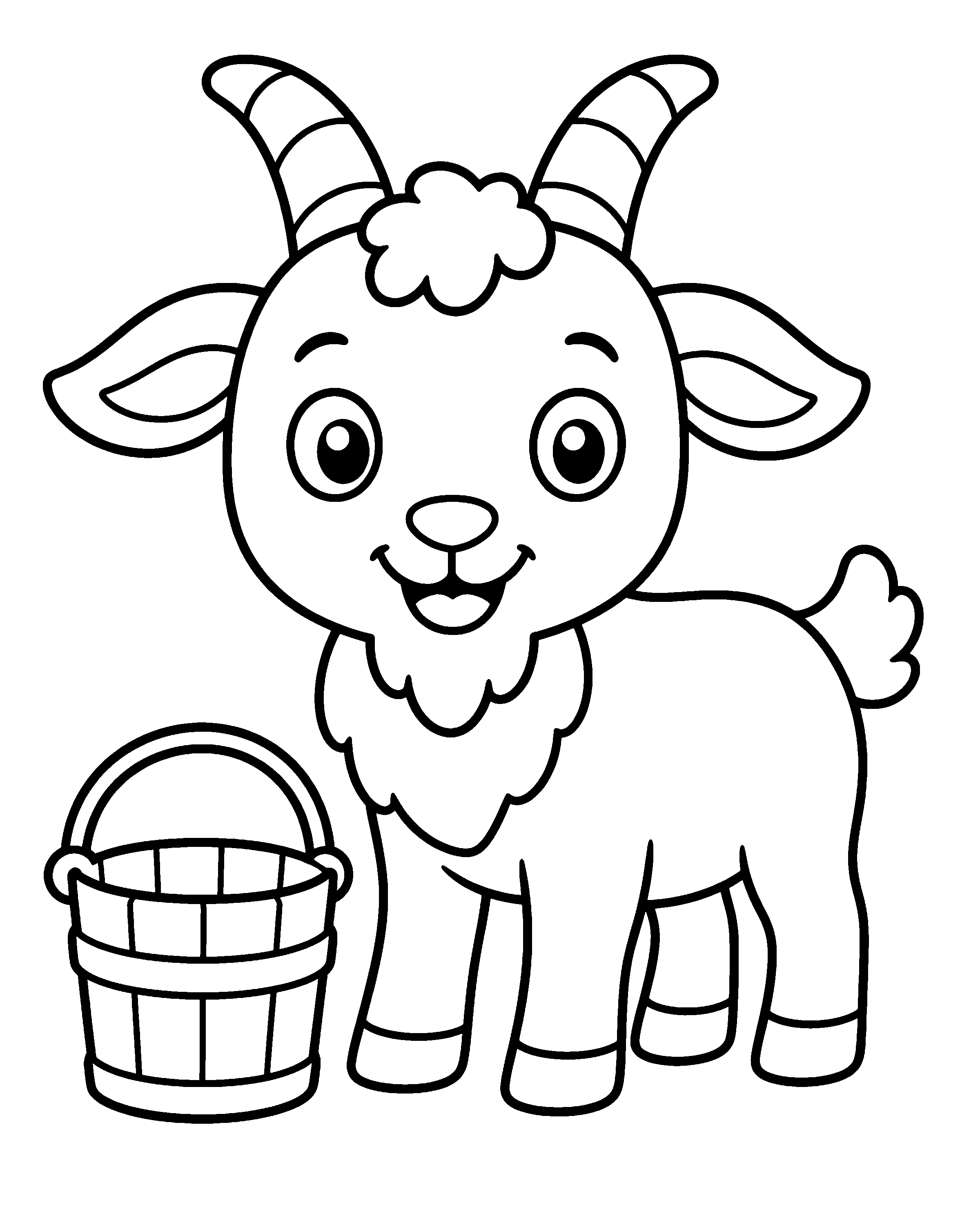 Playful Goat colouring outline