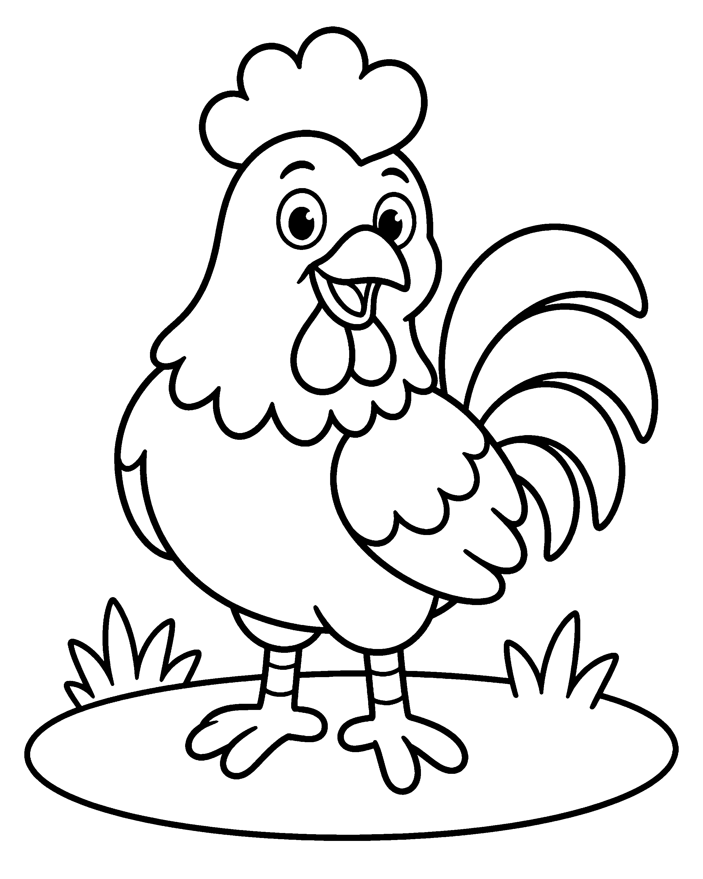 Proud Rooster colouring outline