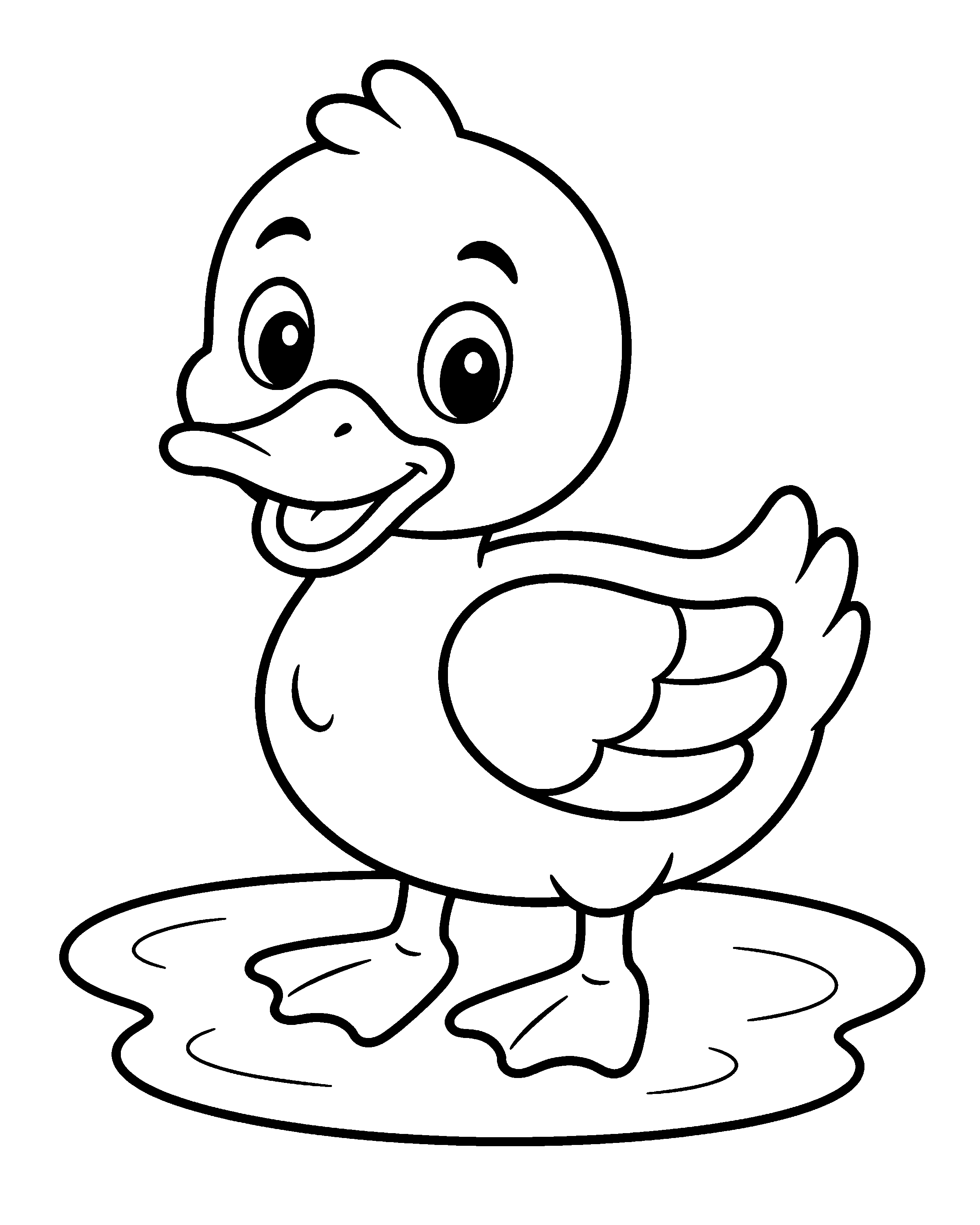 Puddle Duck colouring outline