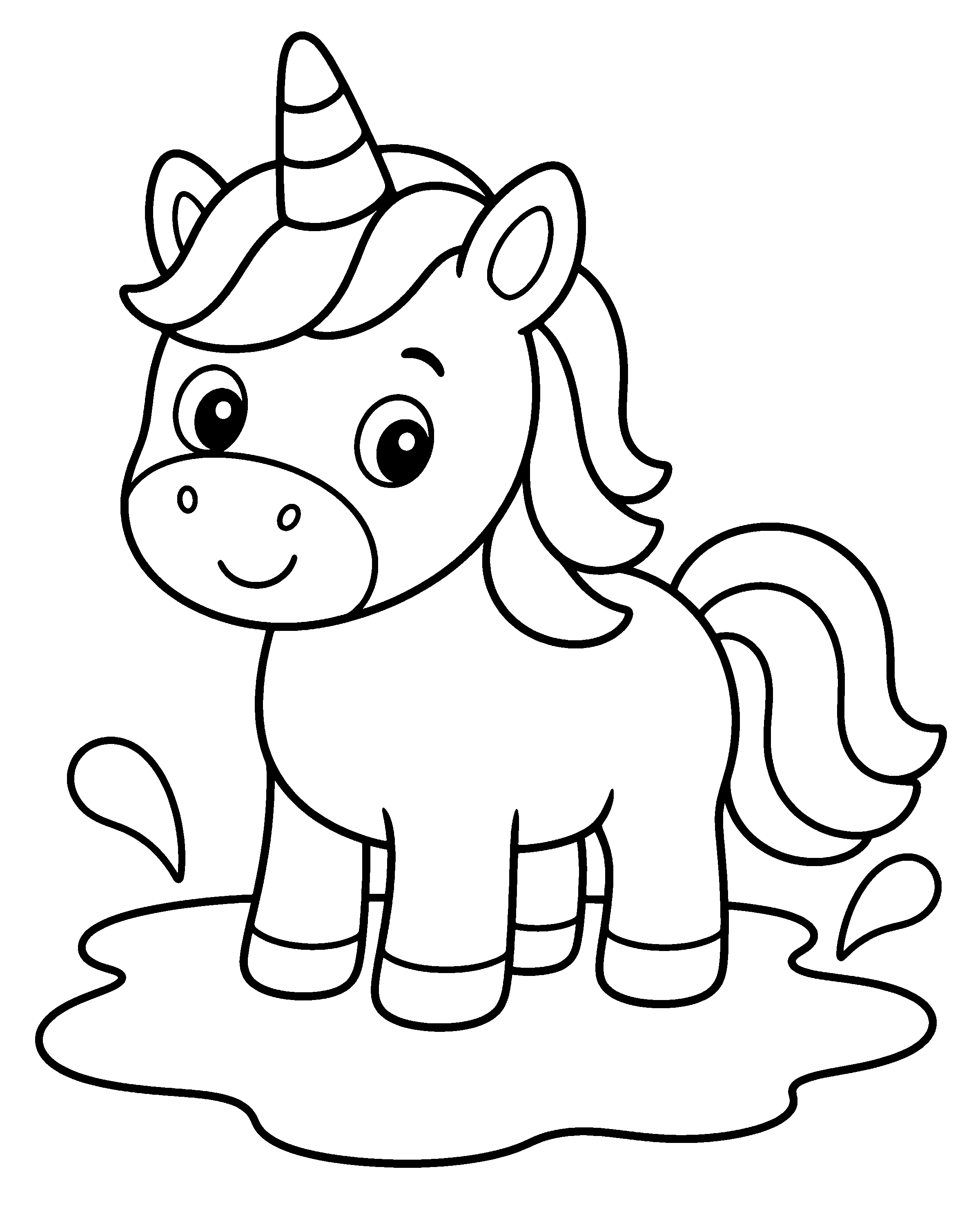 Puddle Splash colouring outline