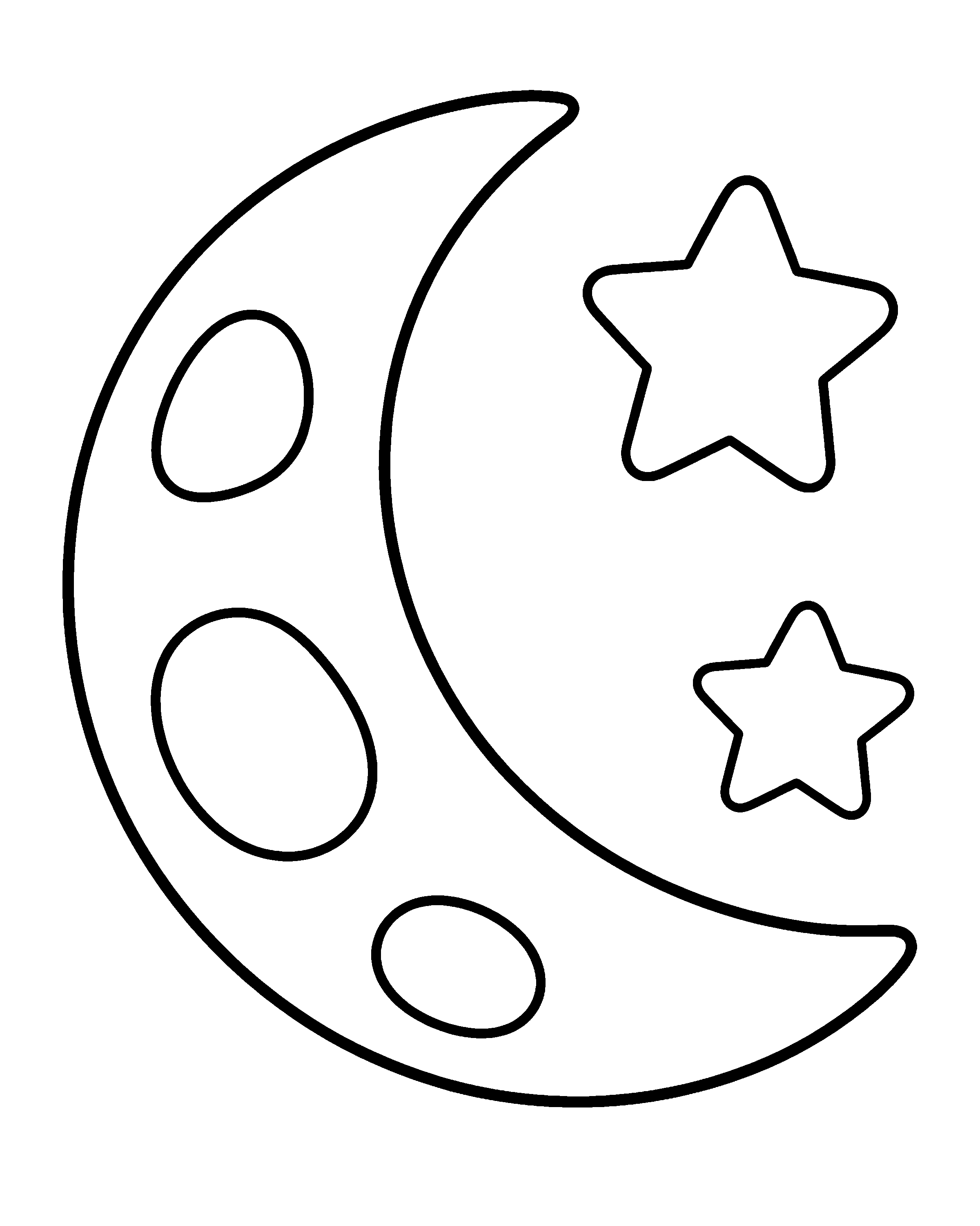 Quiet Moon colouring outline