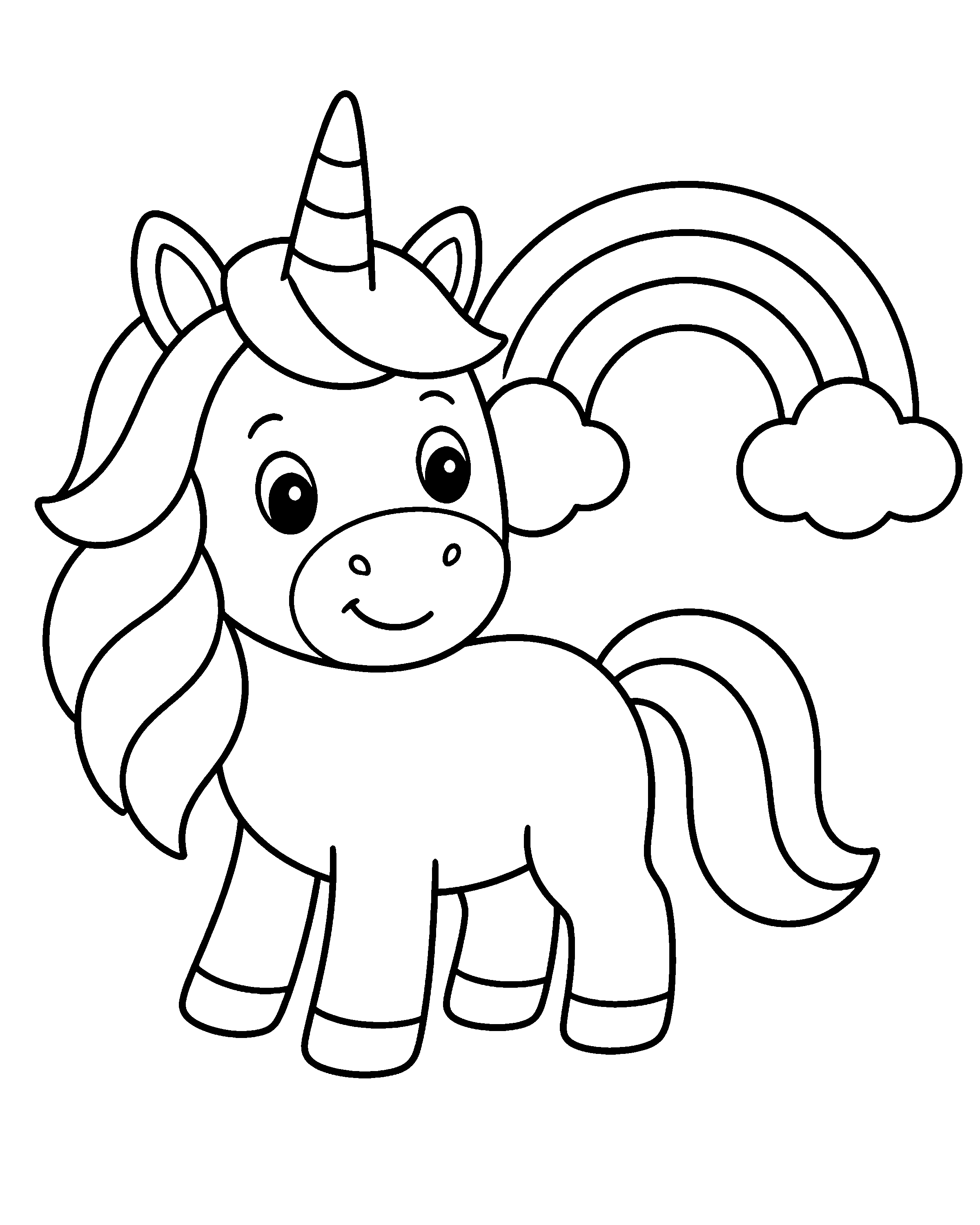 Rainbow Mane colouring outline