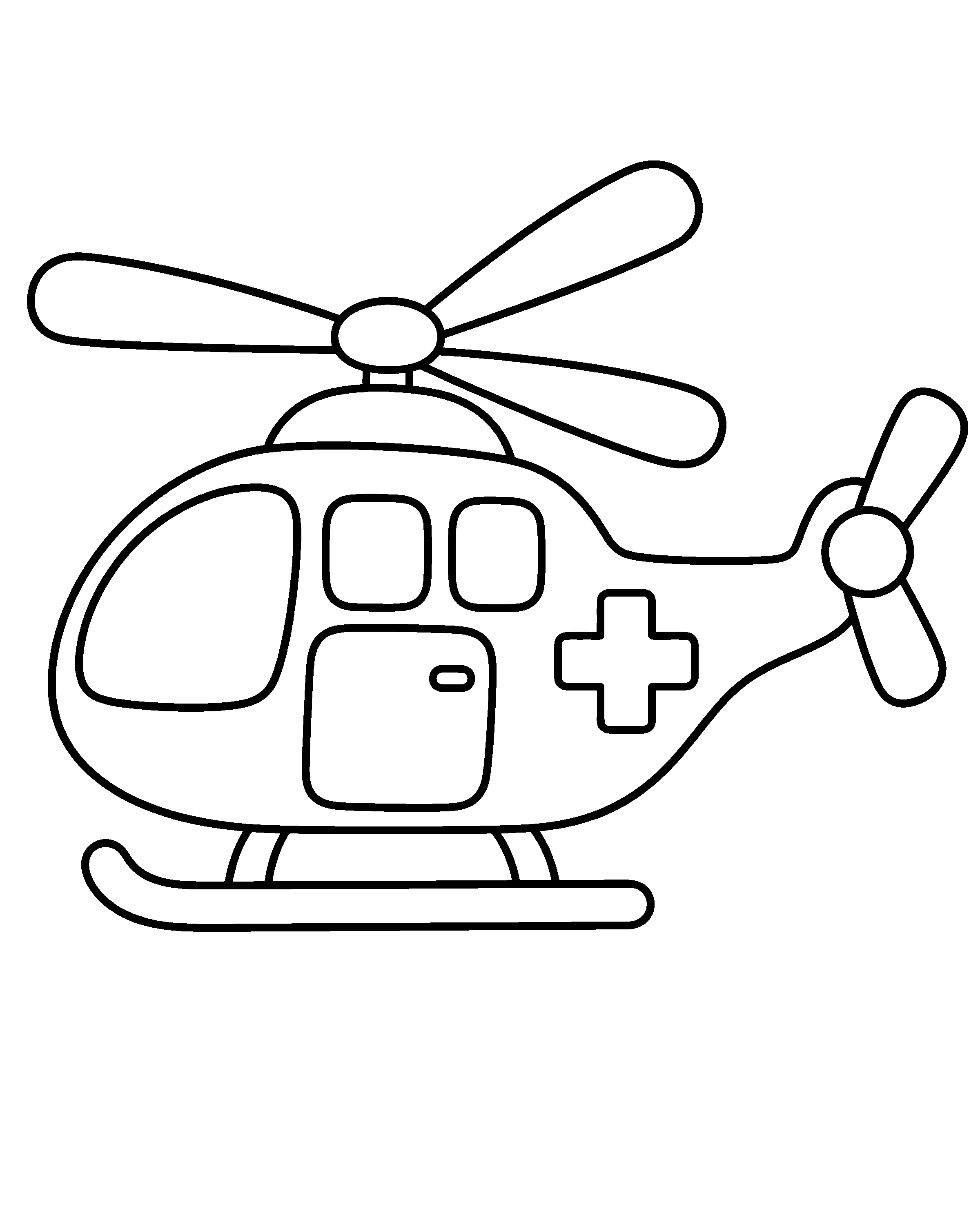 Rescue Helicopter colouring outline