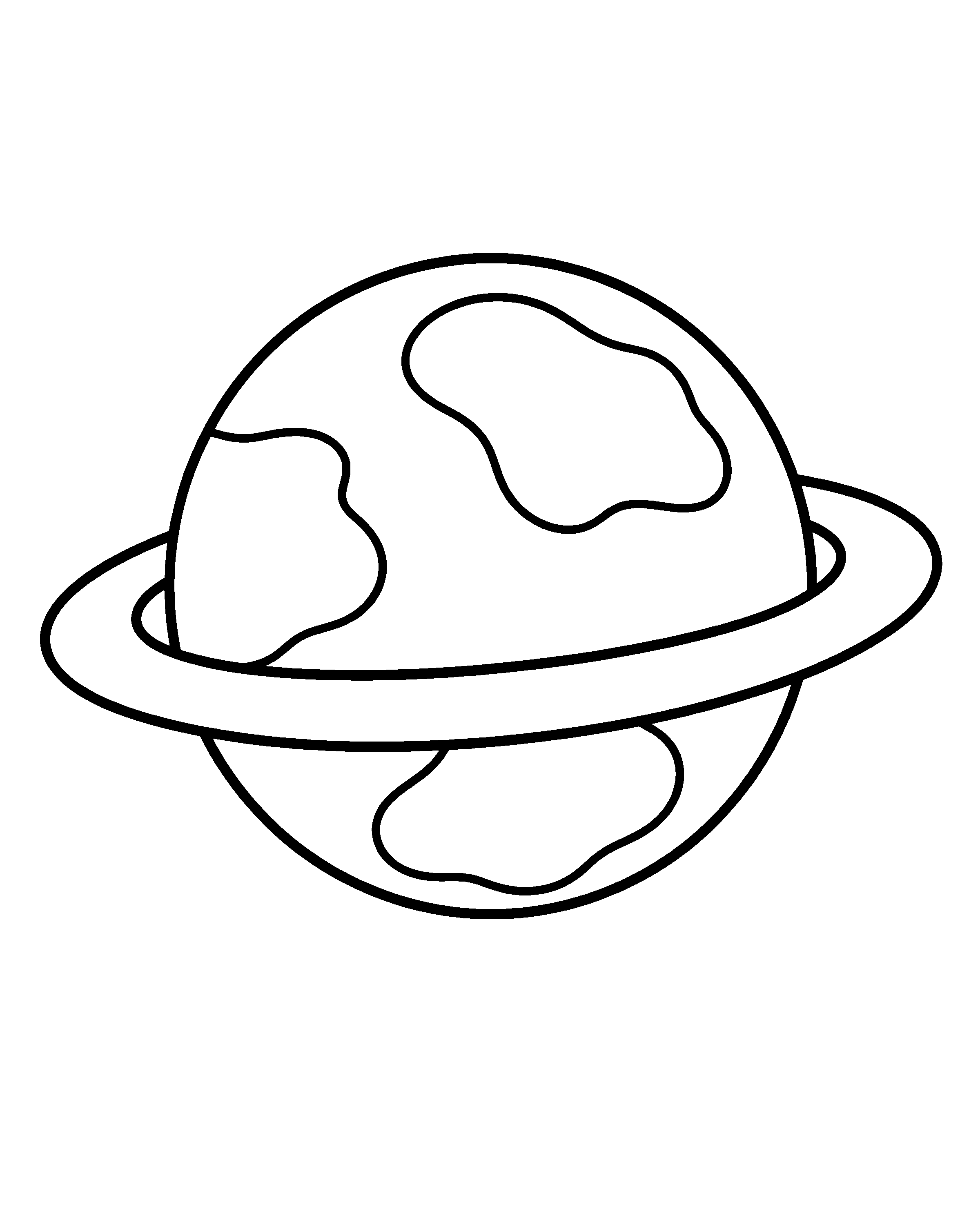 Ringed Planet colouring outline