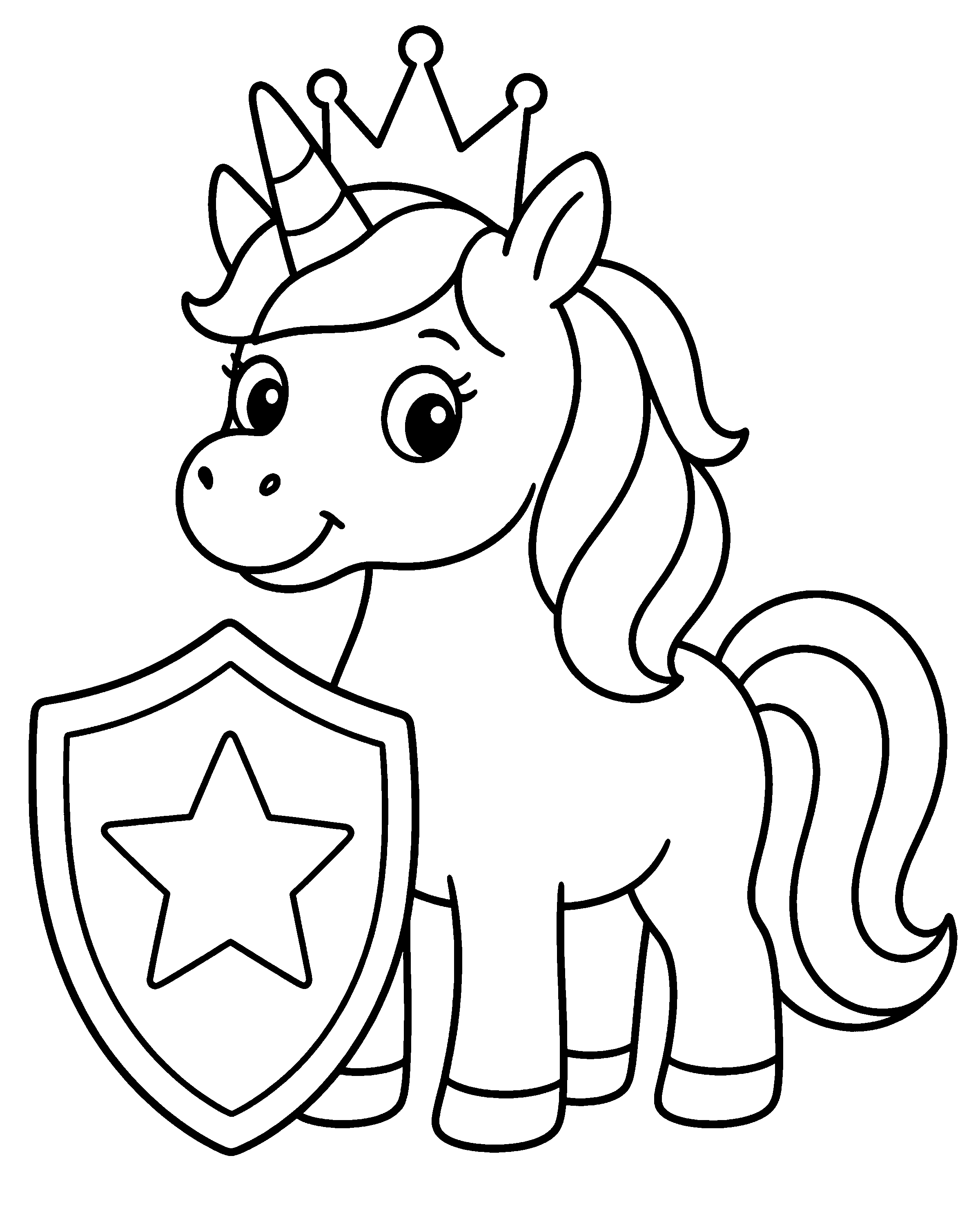 Royal Unicorn colouring outline