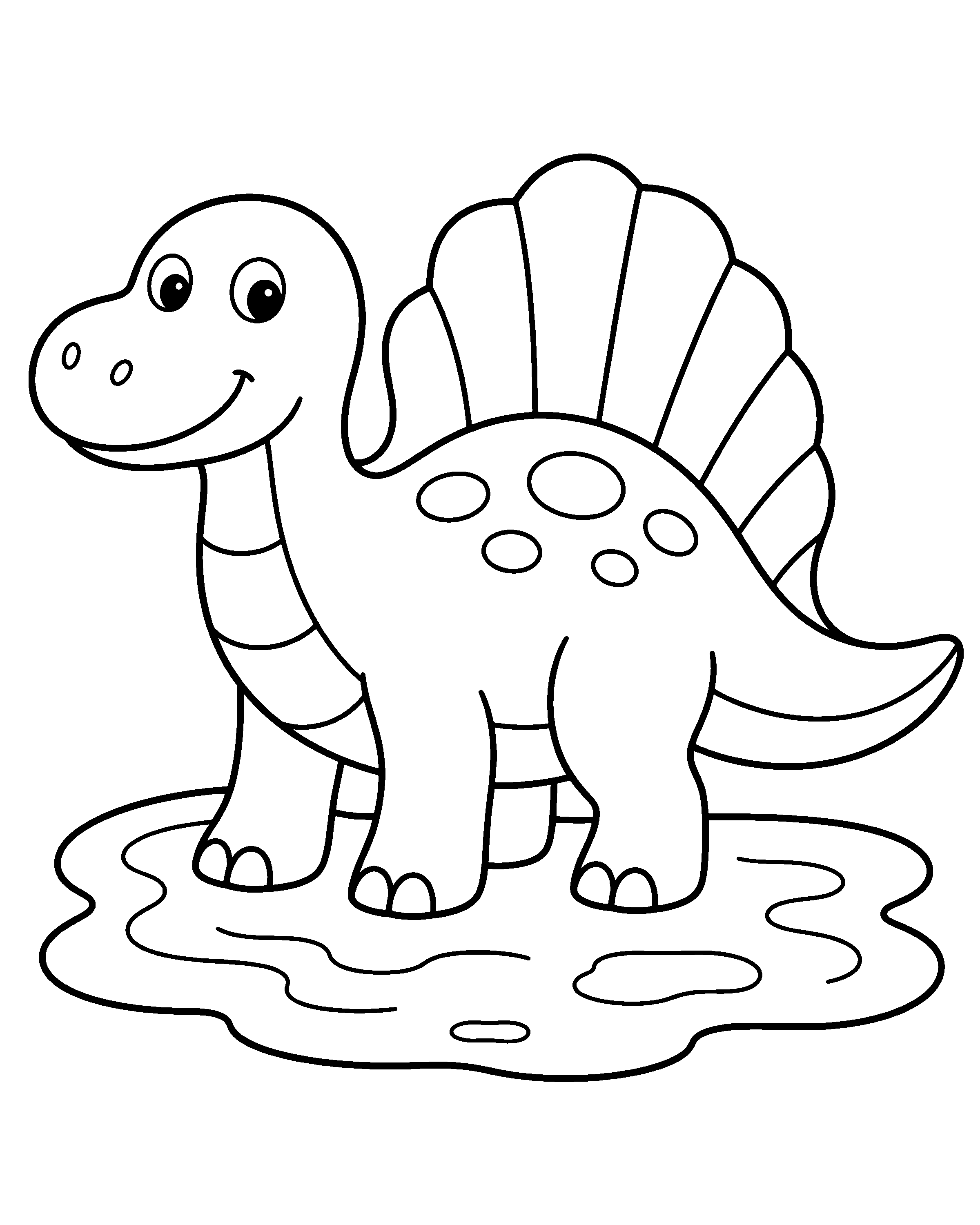Sailback Spinosaurus colouring outline