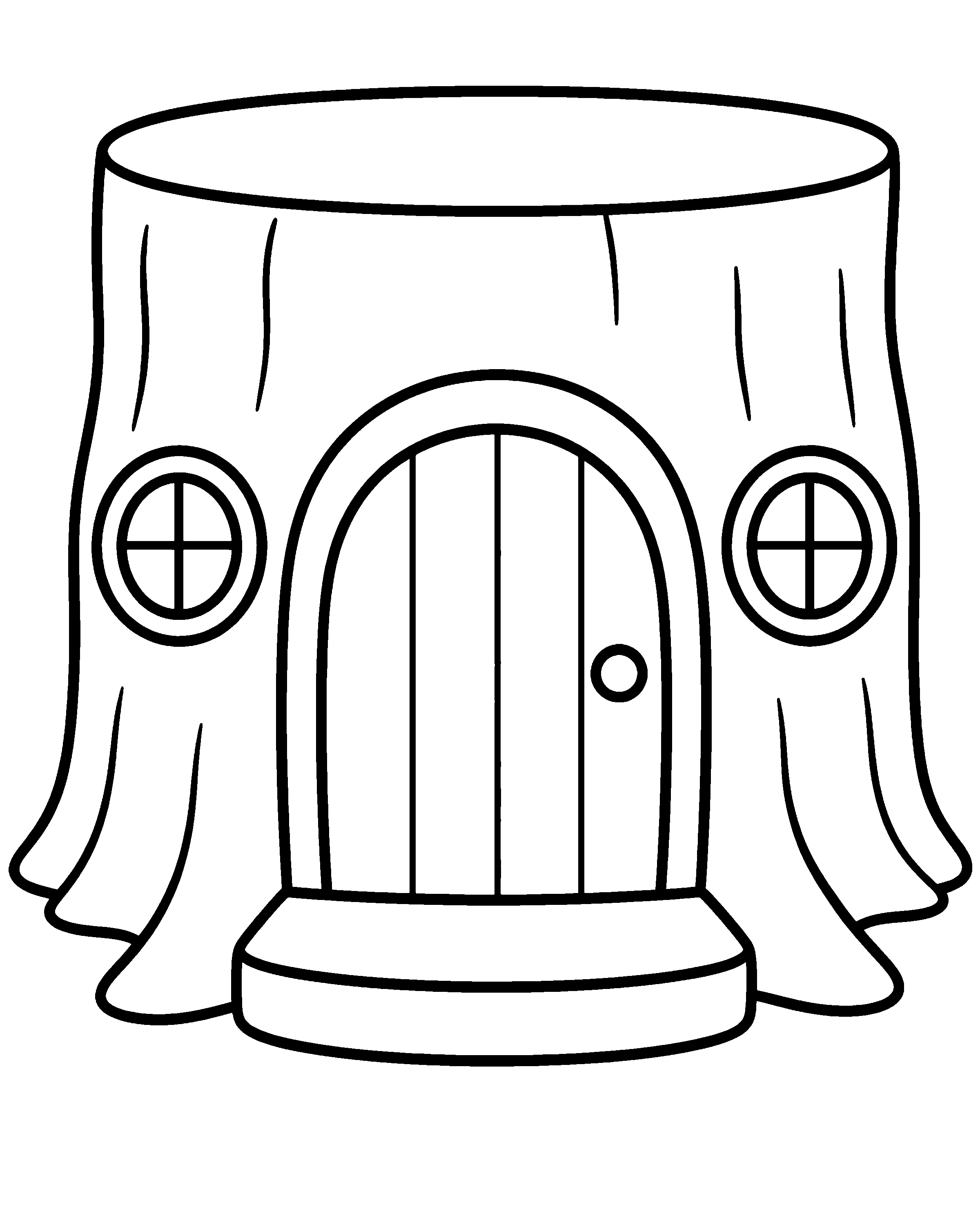 Secret Fairy Door colouring outline