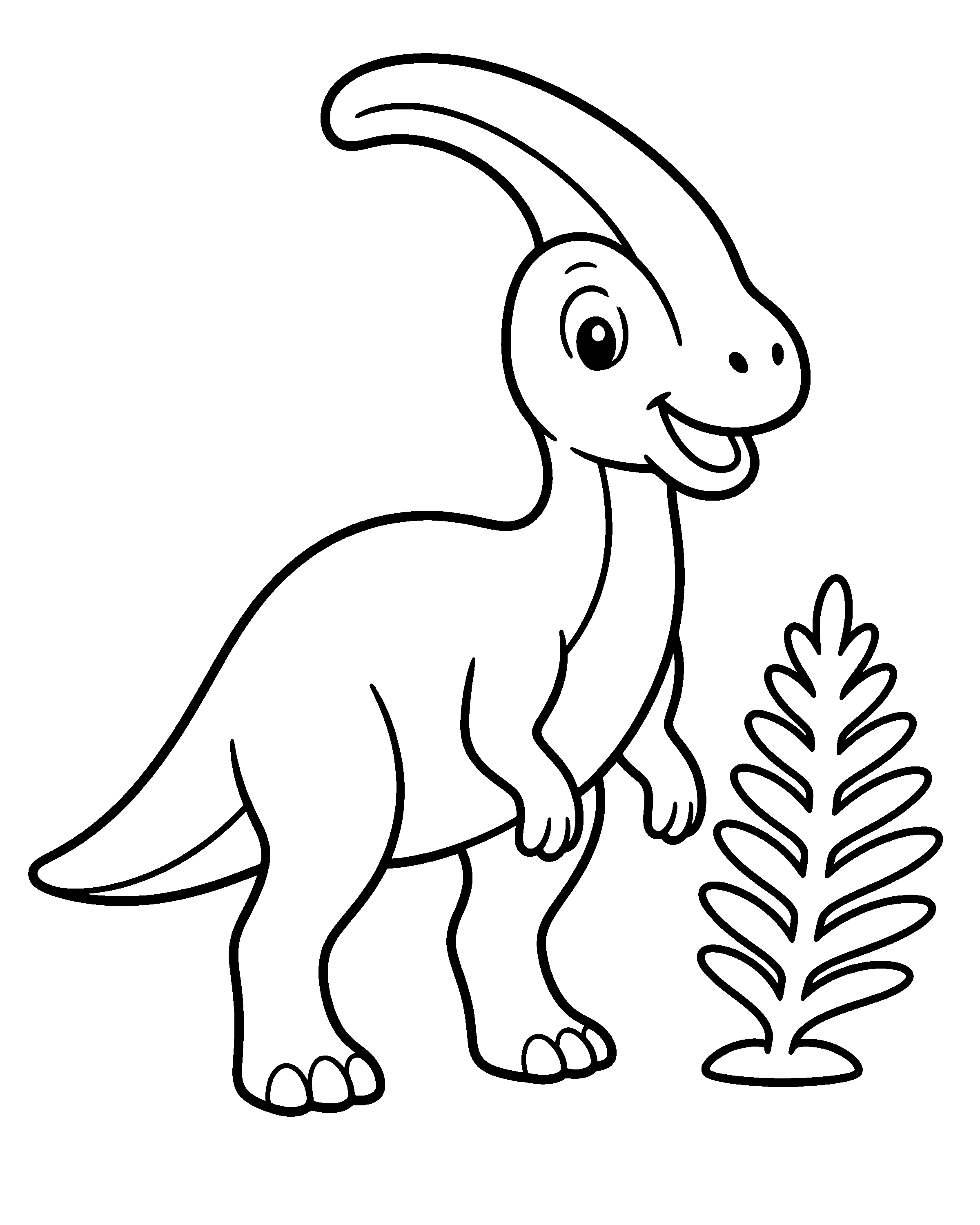 Singing Parasaur colouring outline