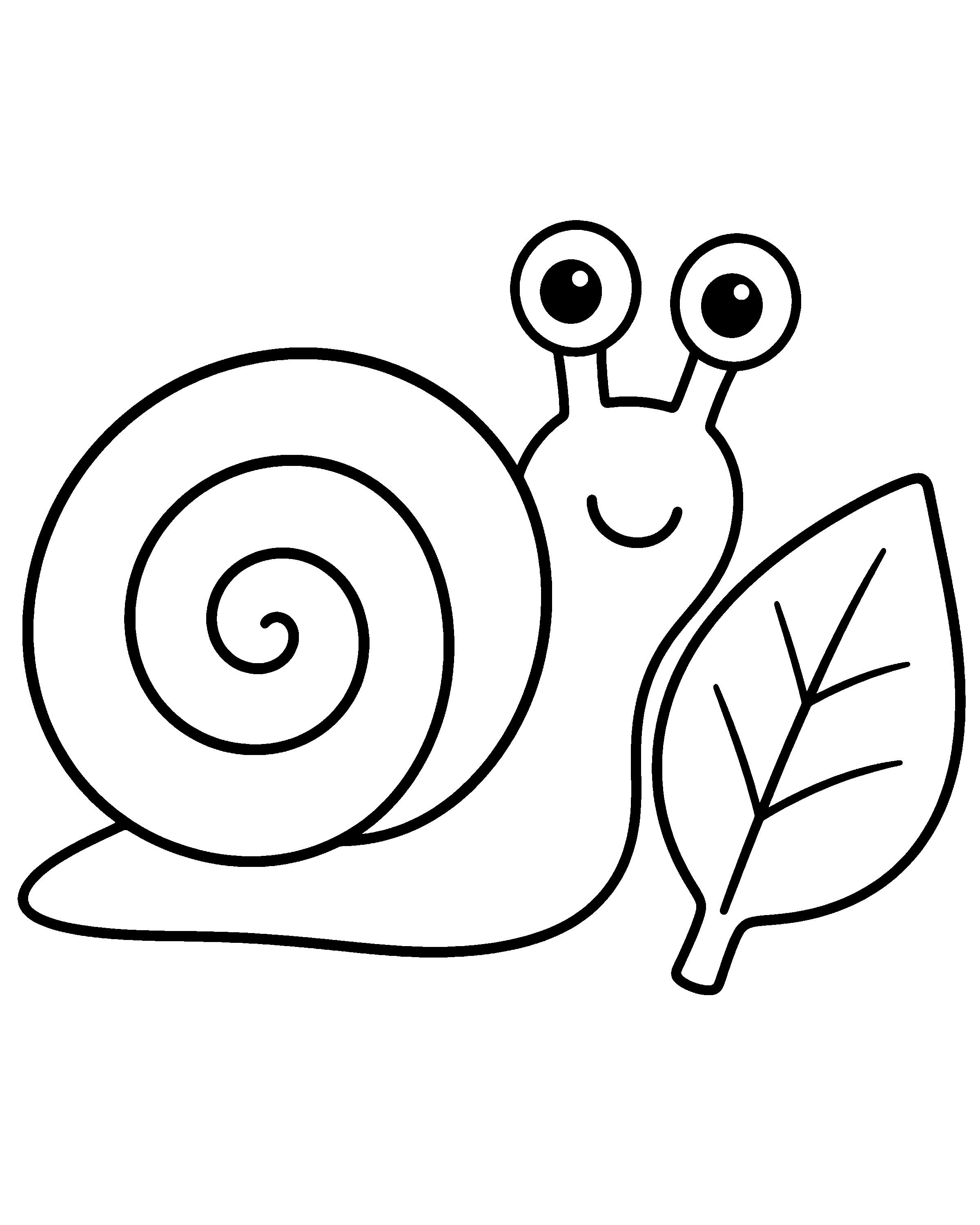Slow Snail colouring outline