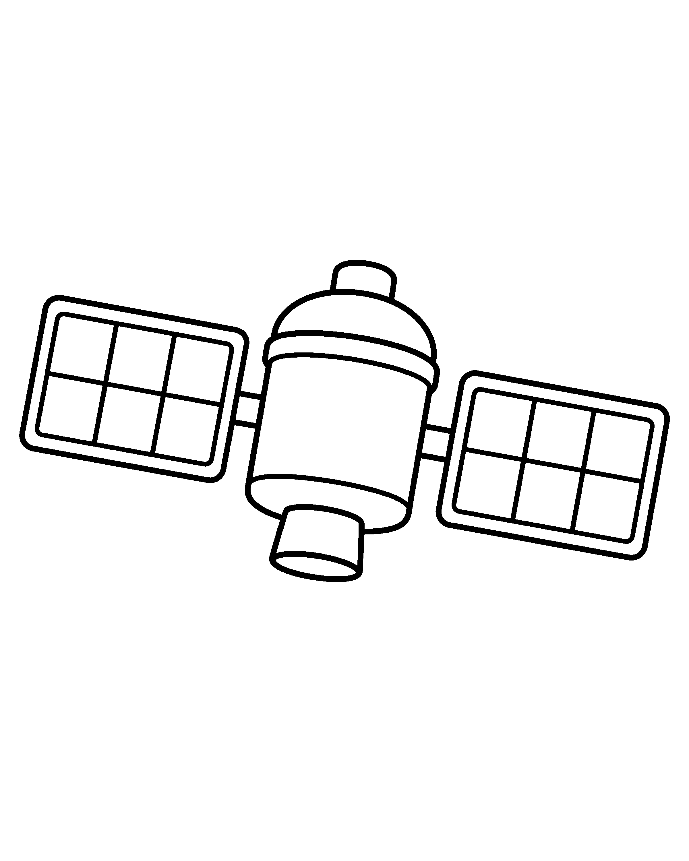 Space Satellite colouring outline