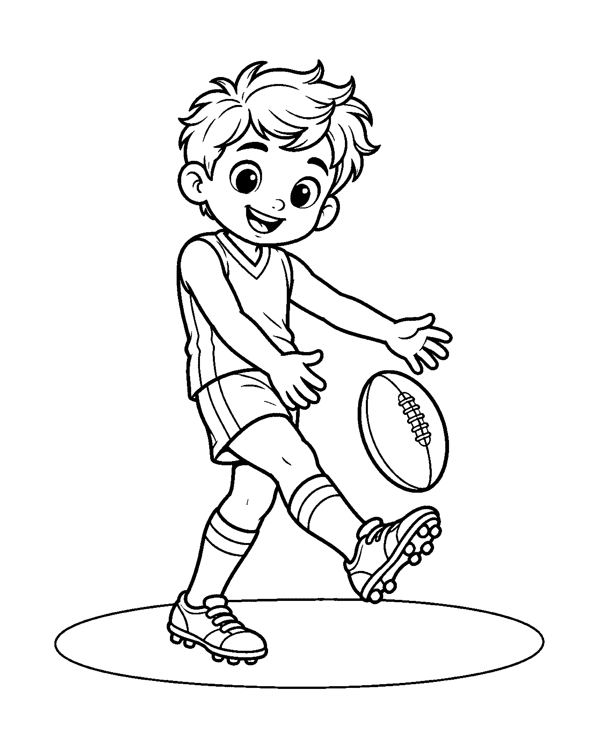 AFL Boy colouring outline