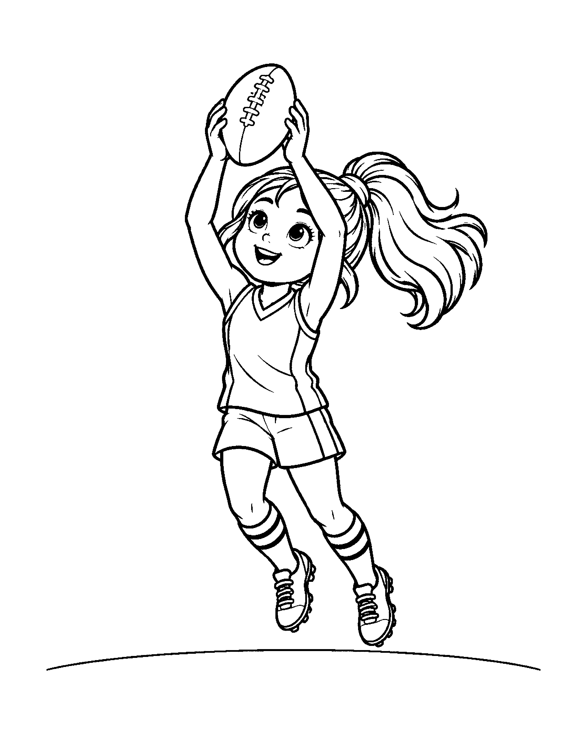 AFL Girl colouring outline