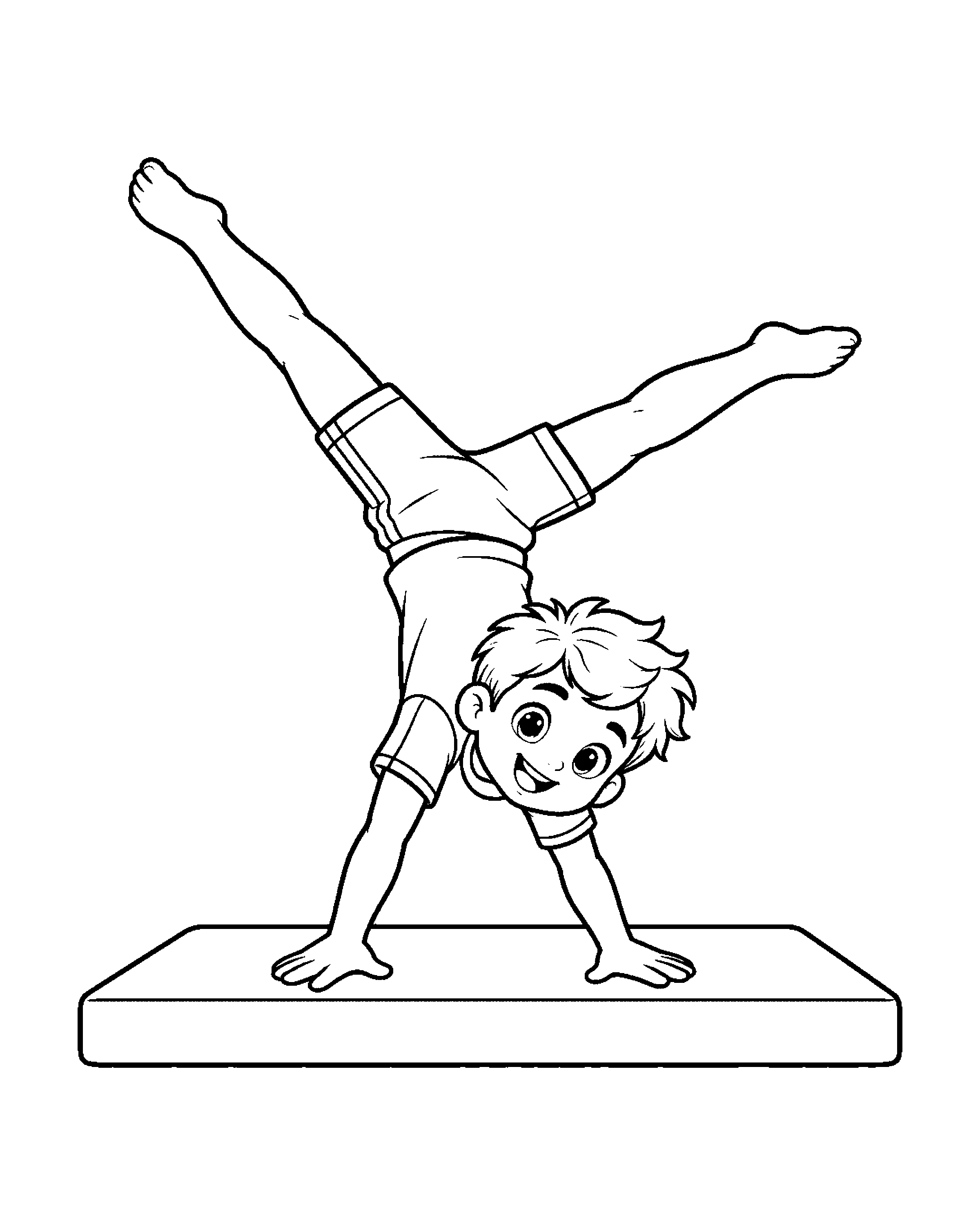 Gymnastics Boy colouring outline