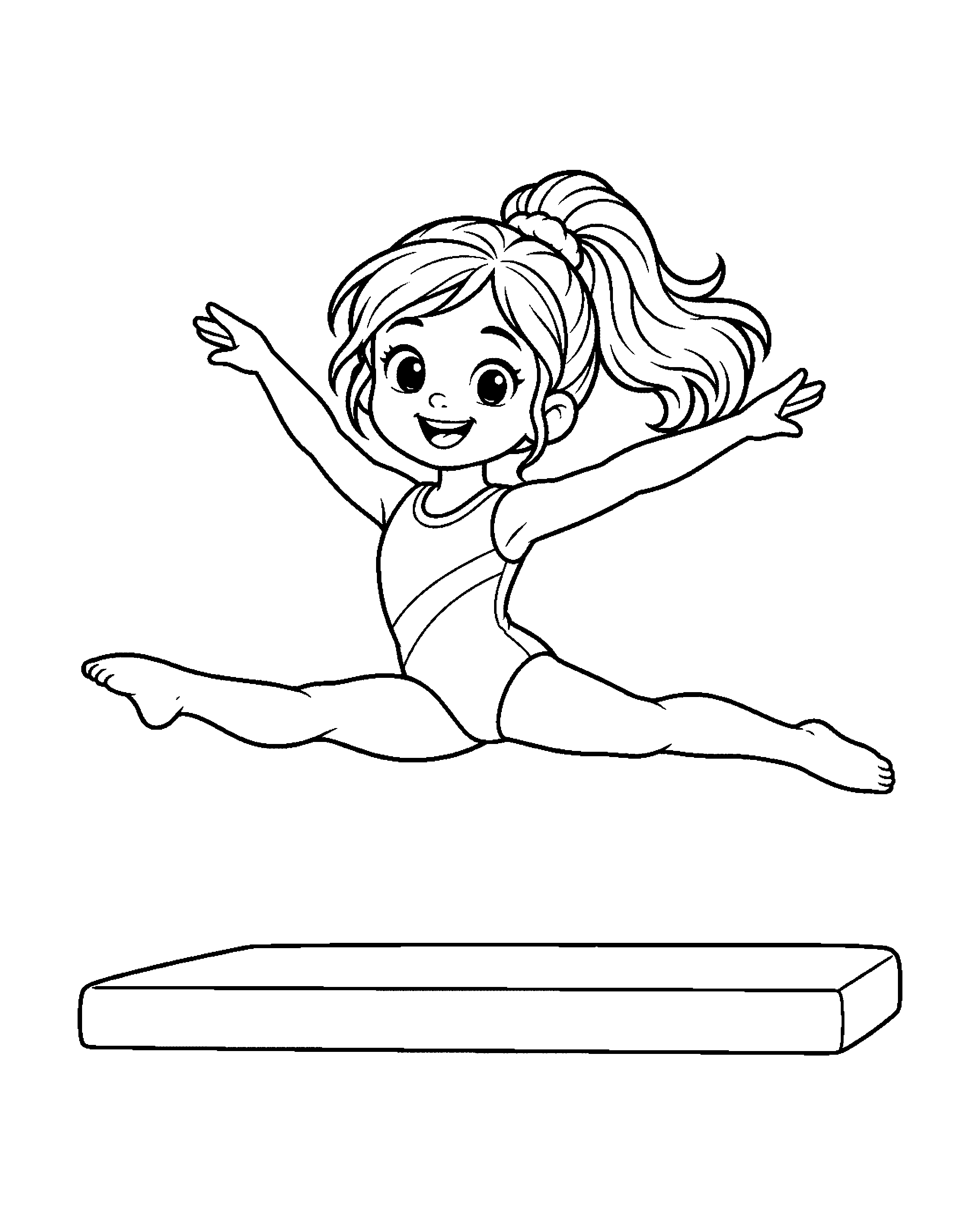 Gymnastics Girl colouring outline