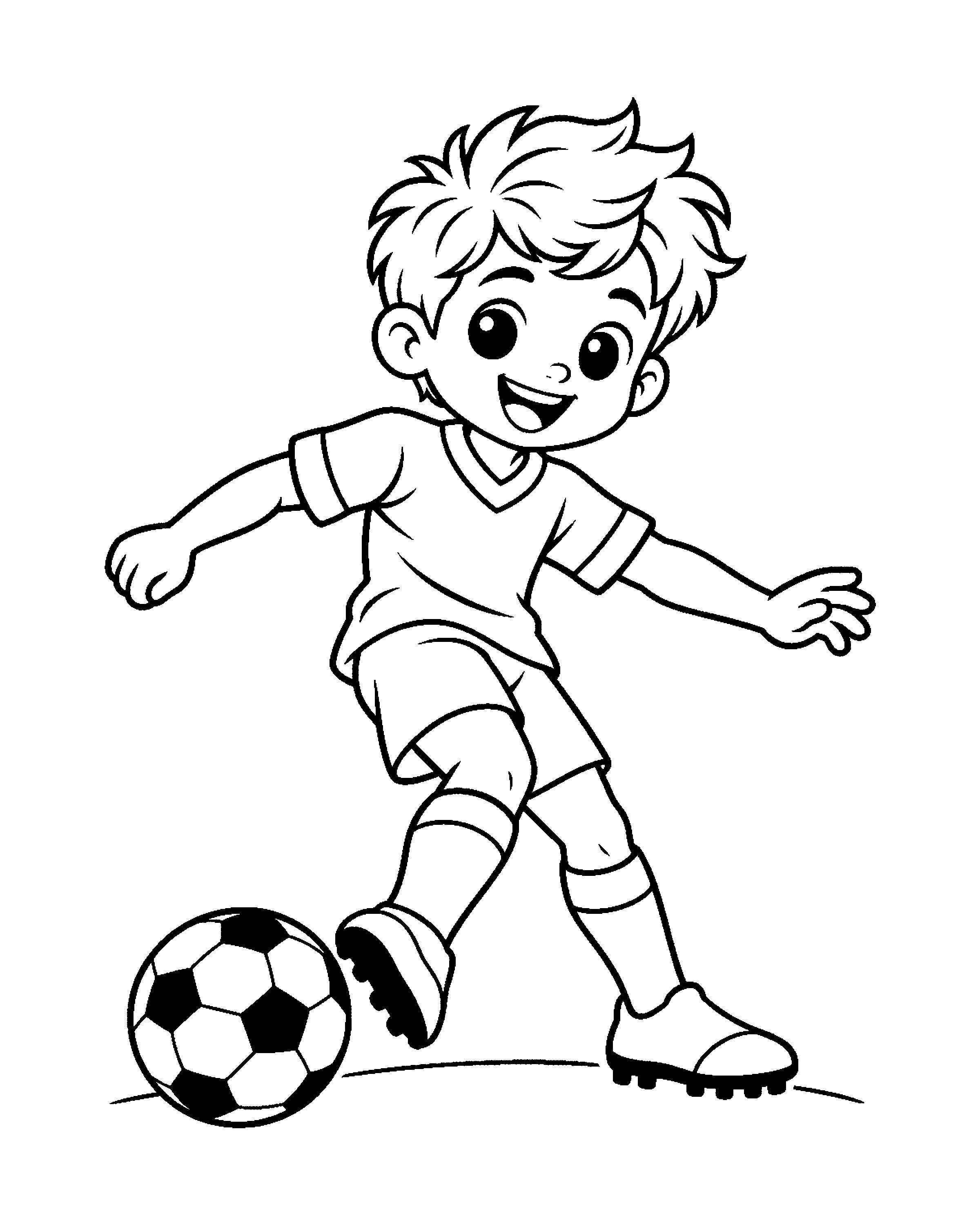Soccer Boy colouring outline