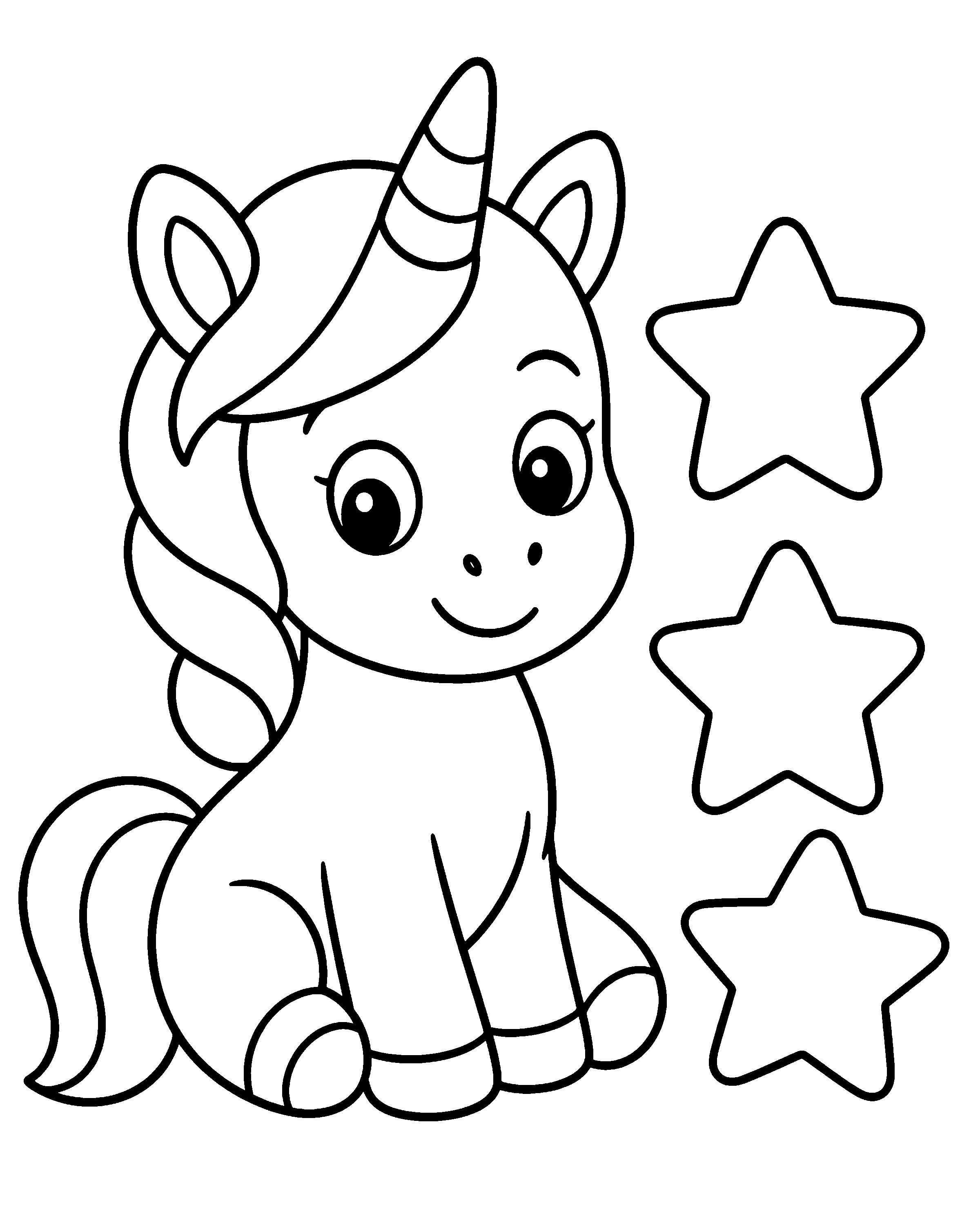 Starry Foal colouring outline