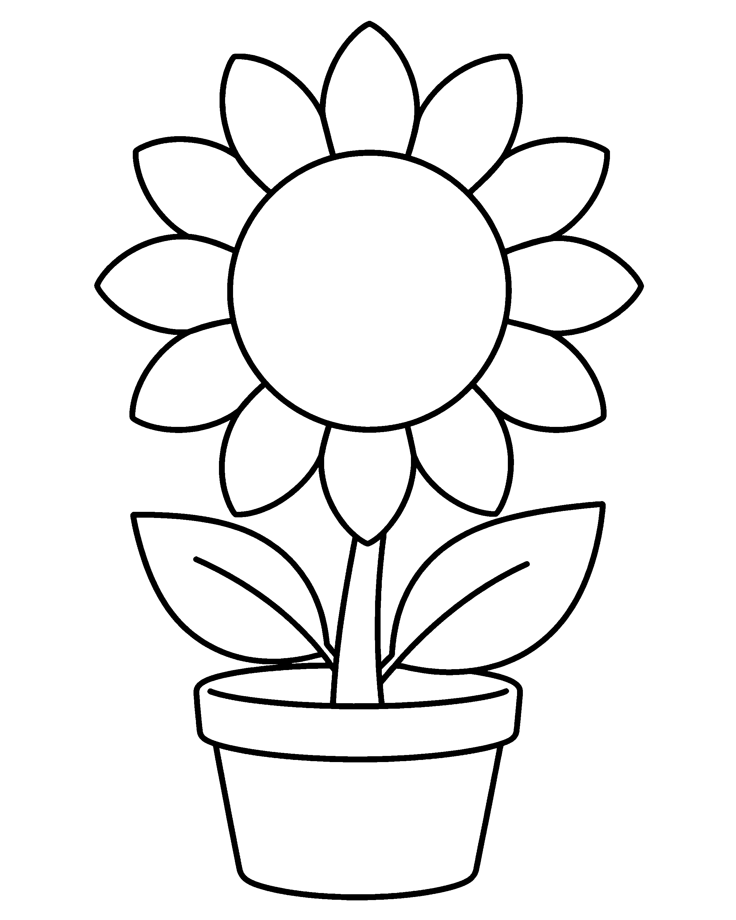 Sunflower Smile colouring outline