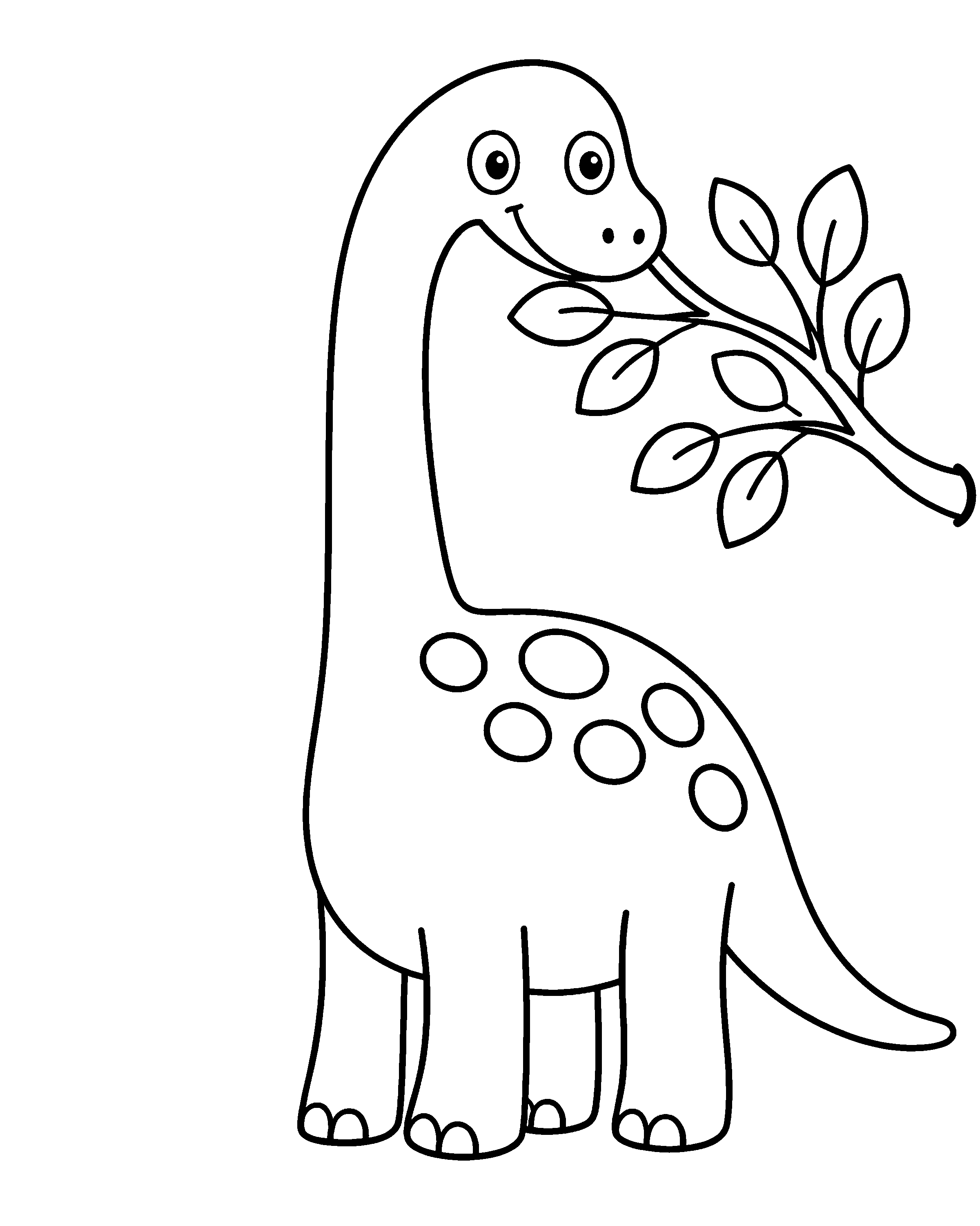 Tall Brachiosaurus colouring outline