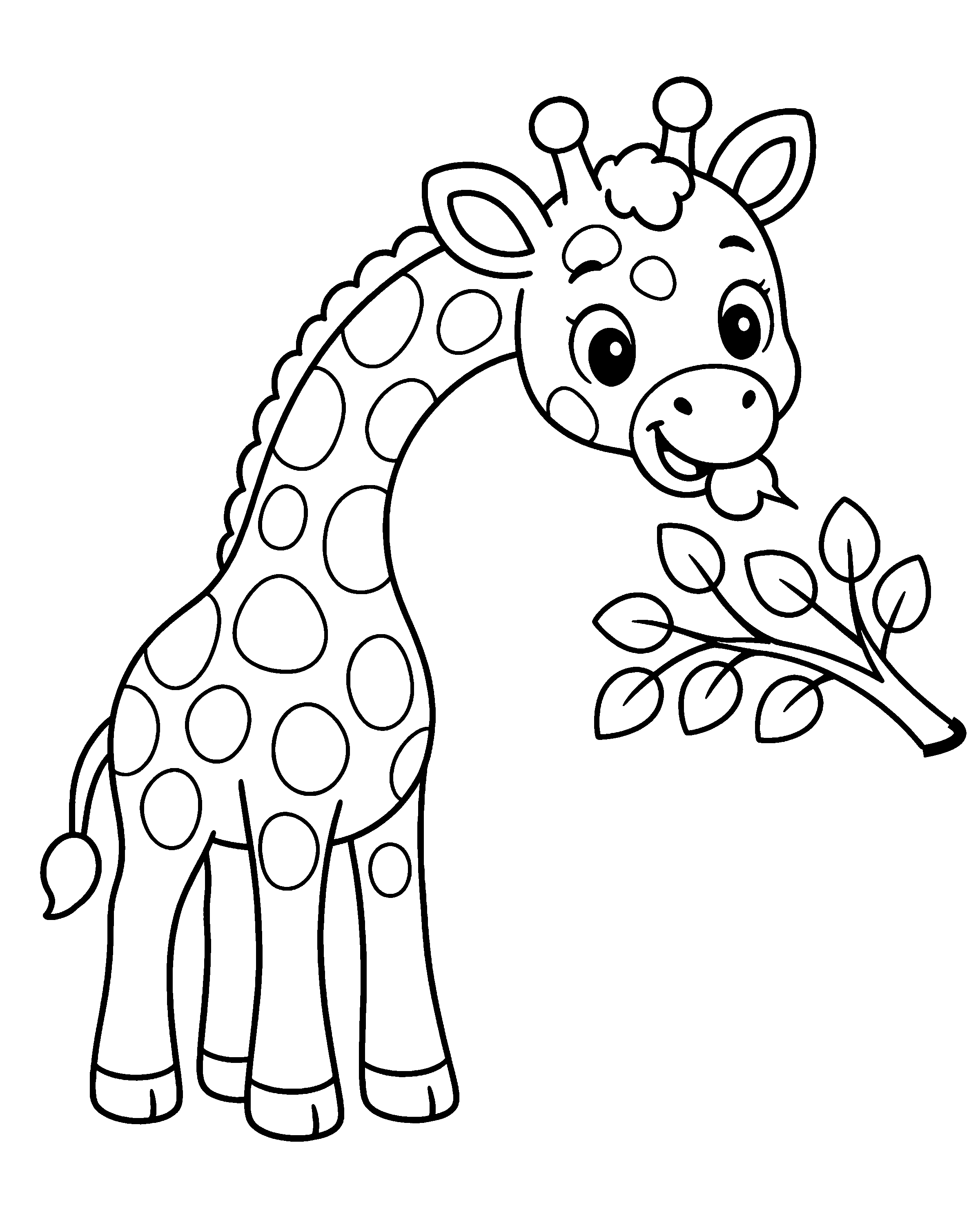 Tall Giraffe colouring outline