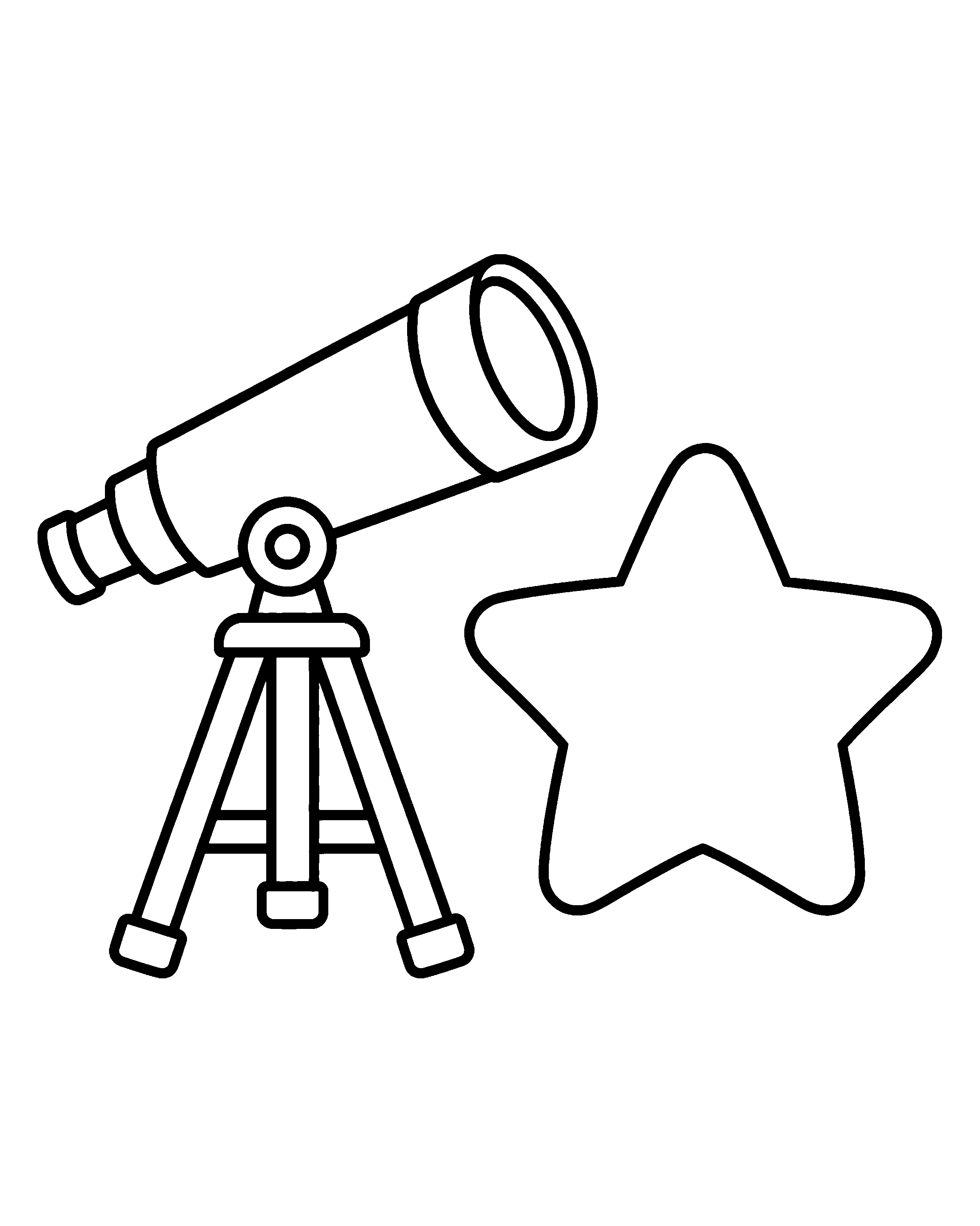 Tiny Telescope colouring outline