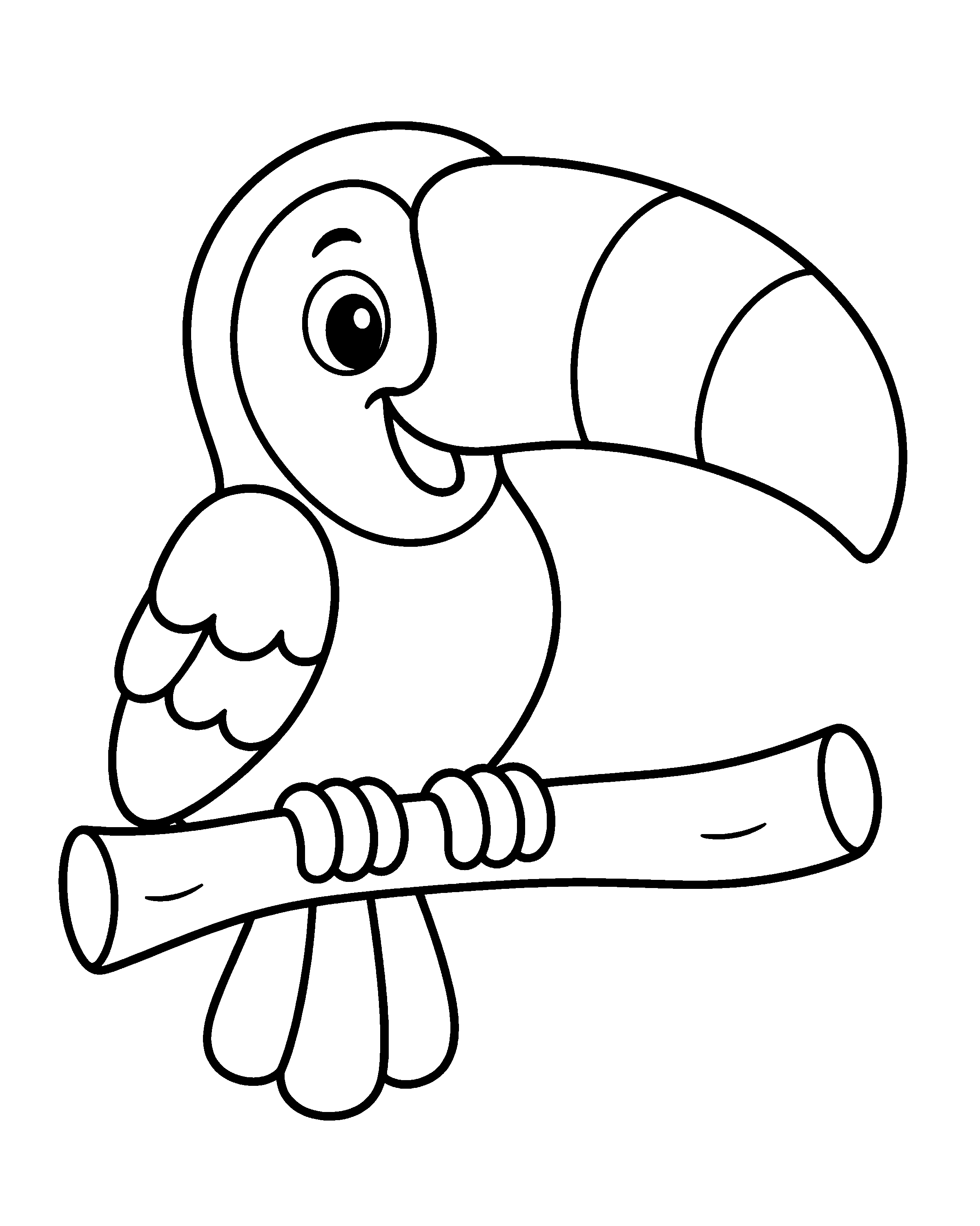 Tropical Toucan colouring outline