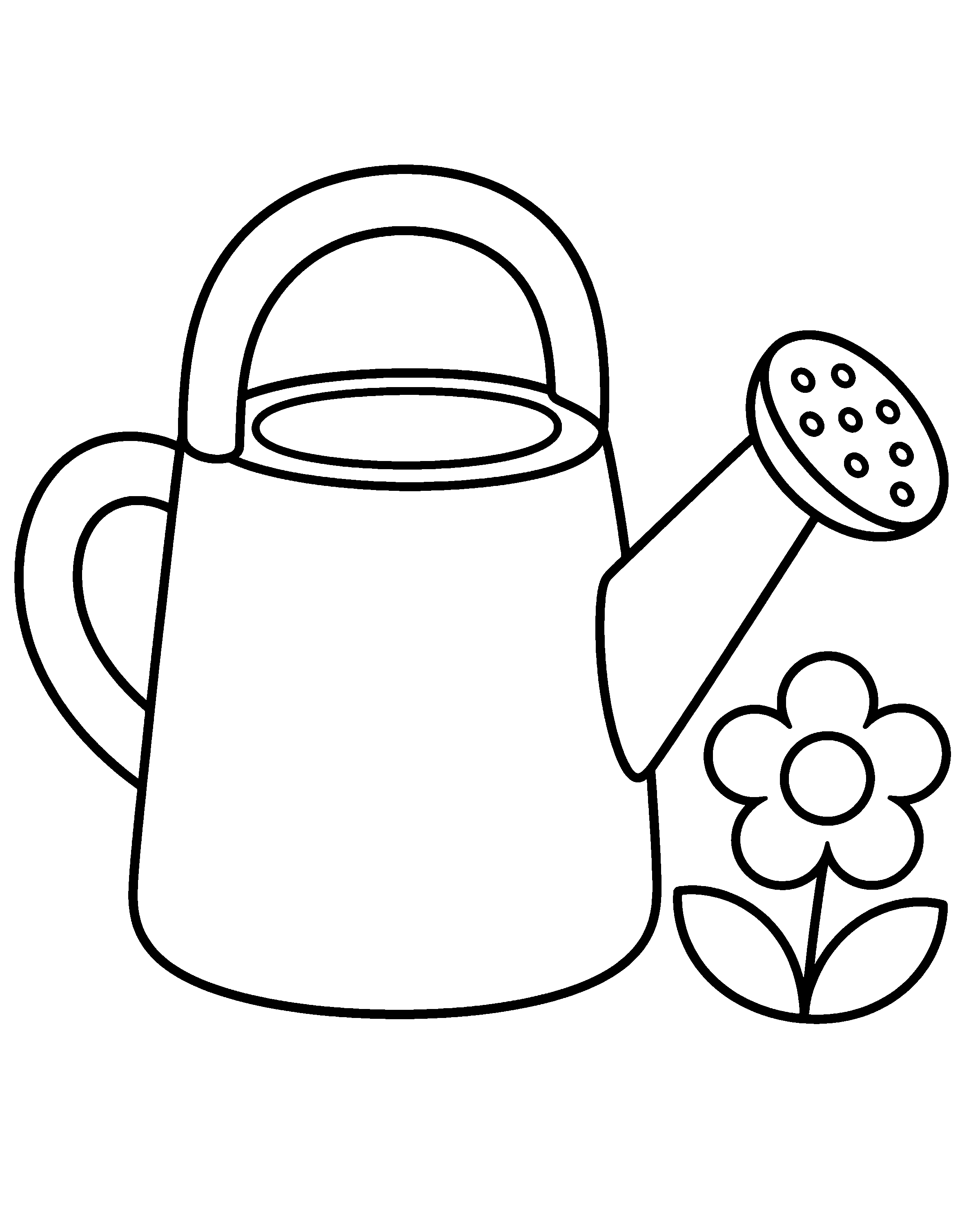 Watering Can colouring outline