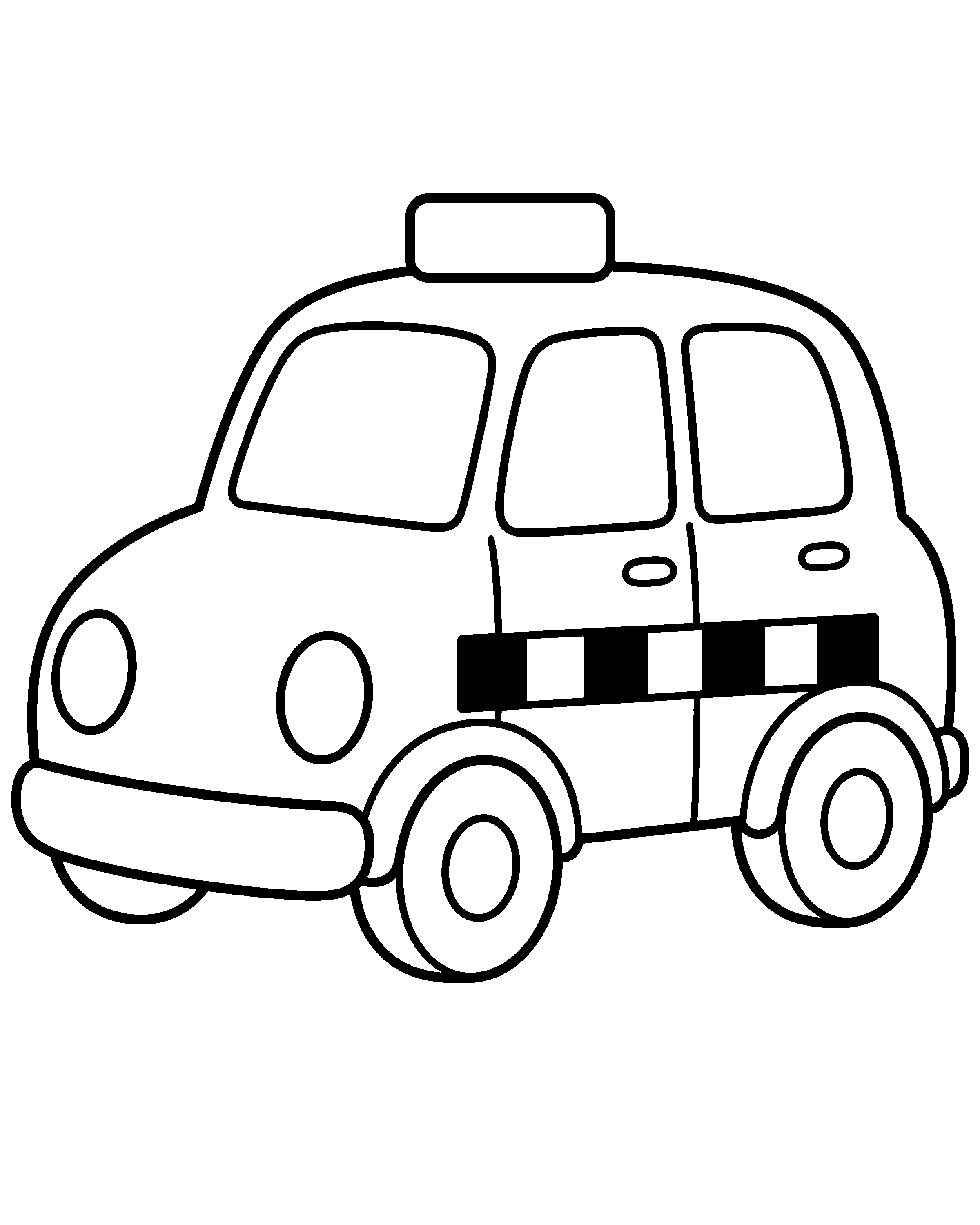 Little Taxi colouring outline